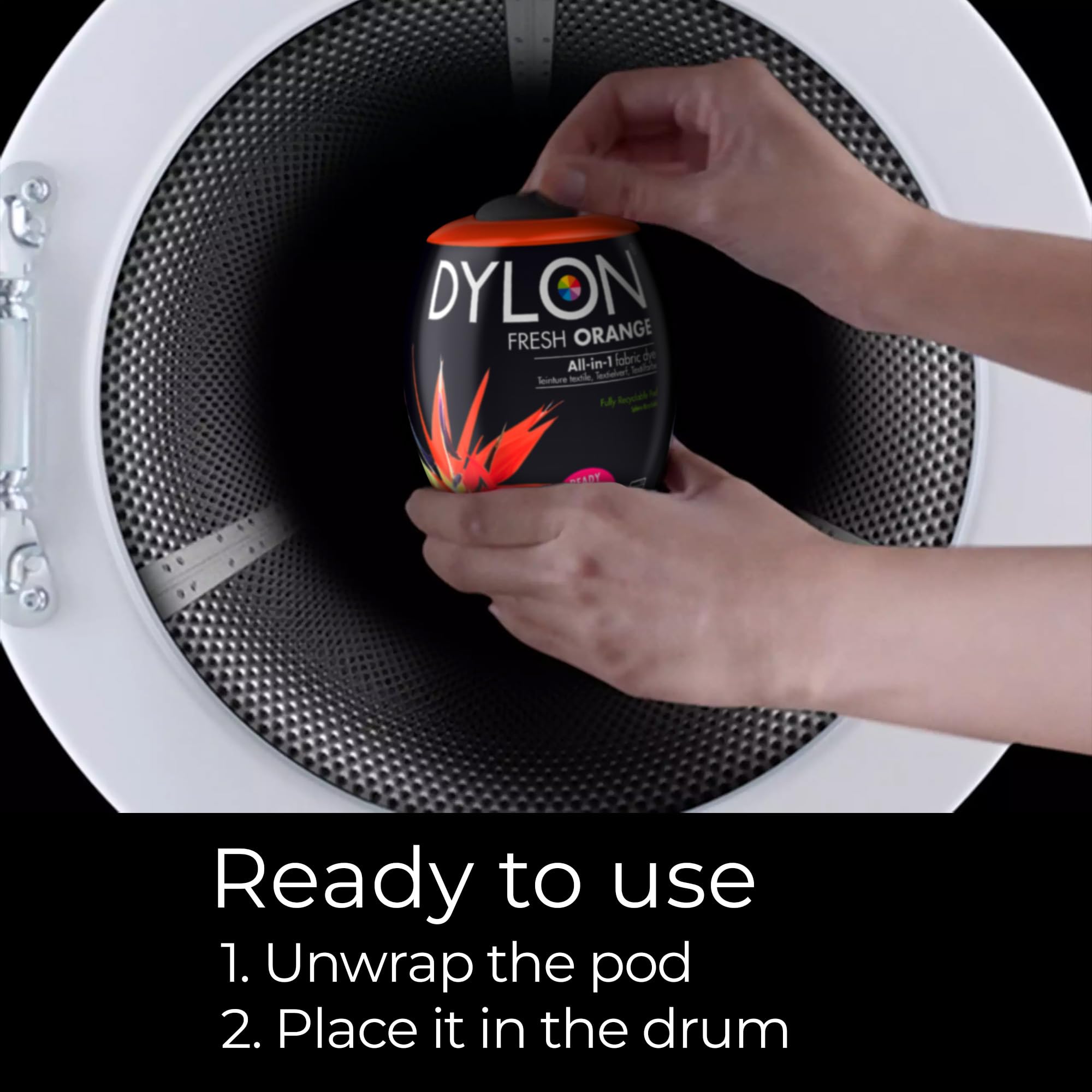DYLON Washing Machine Fabric Dye Pod for Clothes & Soft Furnishings – Fresh Orange, 350g 10