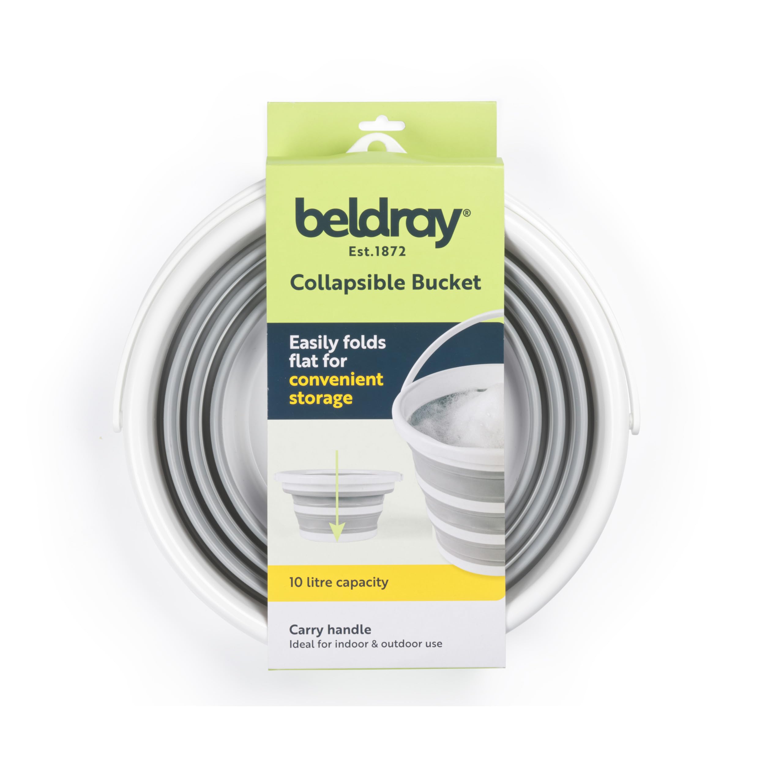 Beldray - Collapsible Bucket 10L Foldable Silicone Bucket with Sturdy Handle 14