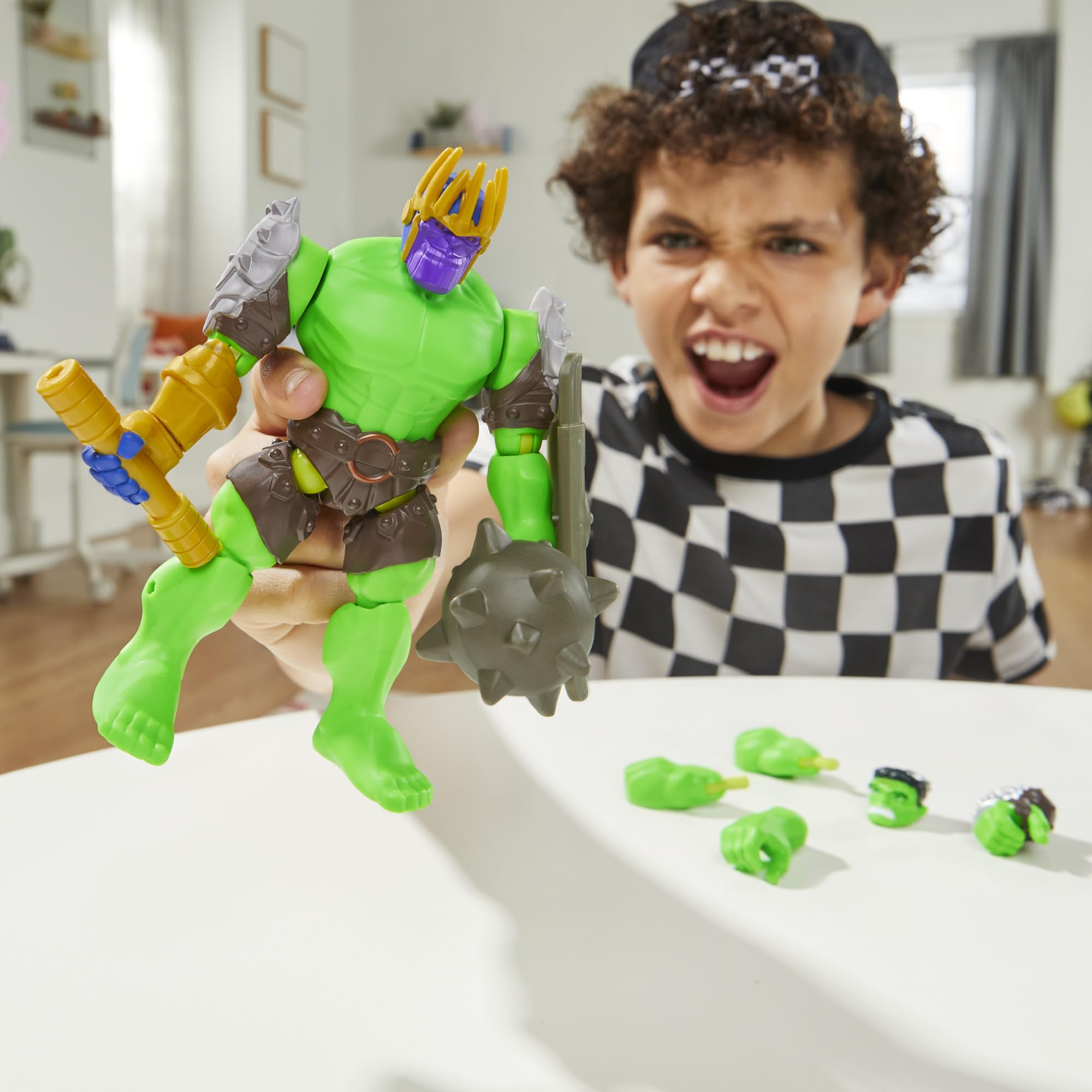 Marvel Press MixMashers Hulk Custom Deluxe Action Figure with Thanos Parts | 5-inch Scale | Ages 4+ 6