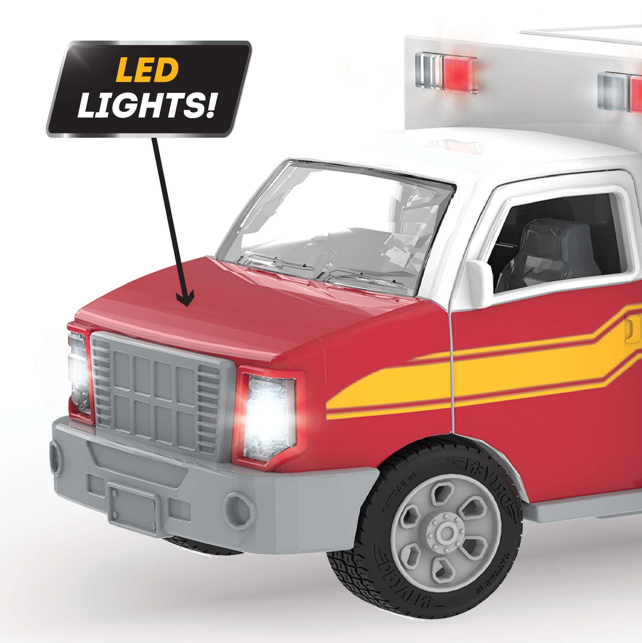Driven by Battat Micro Ambulance - Toy Rescue Vehicle with Lights, Sounds & Movable Parts for Kids 3+ 14