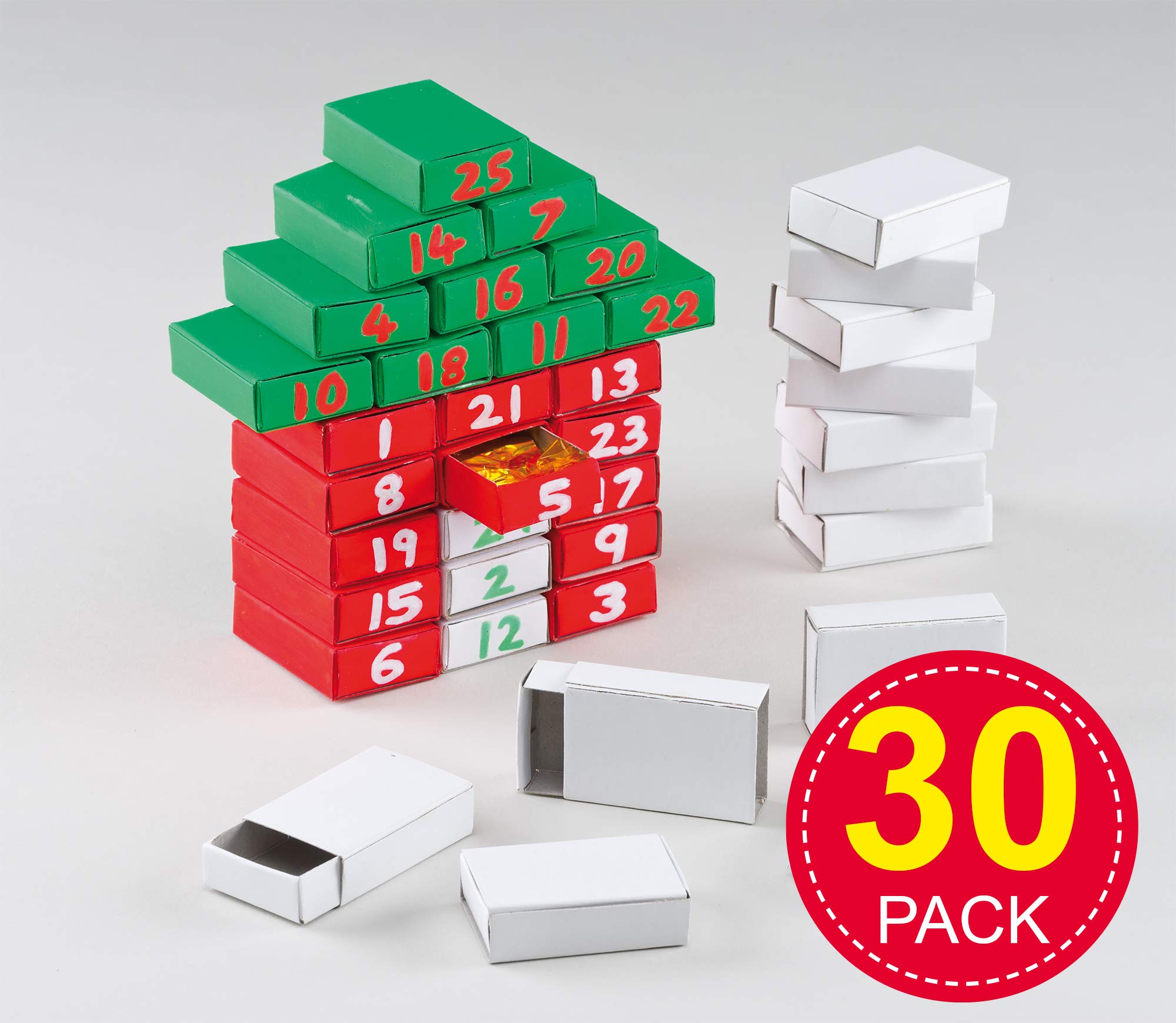 Baker Ross E5324 Craft Matchboxes - Pack of 30 for Decorating & Storage | 52mm x 35mm