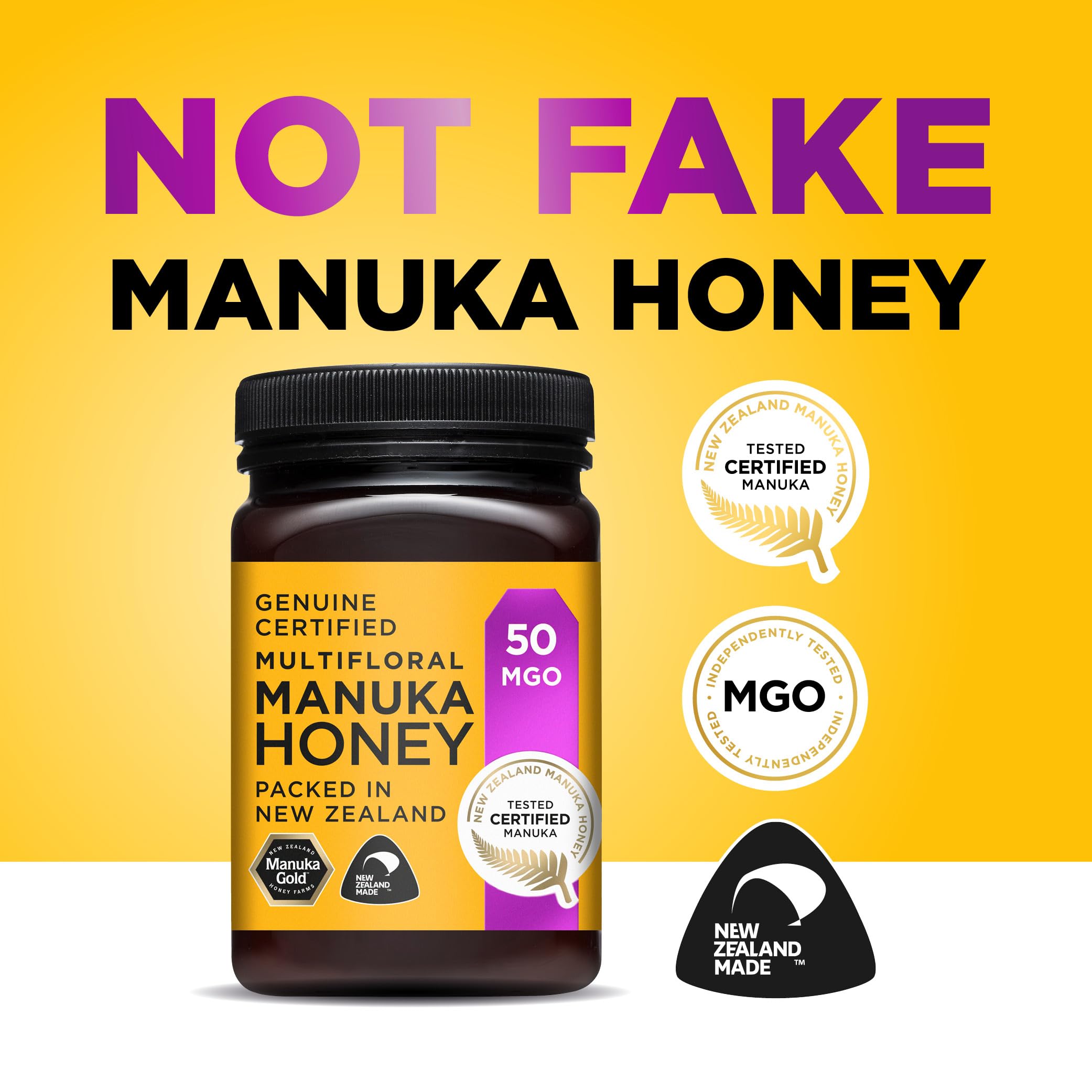 Manuka Gold Manuka Honey - 50 MGO Strength | 500g Cream Form