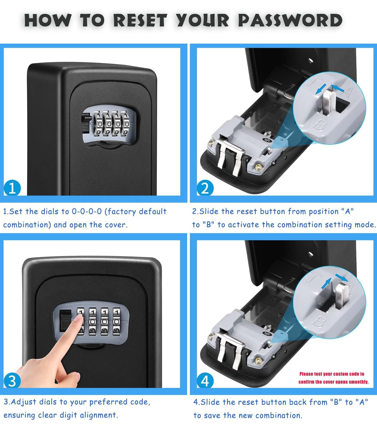 LauCentral Key Safe Wall Mounted - 4-Digit Combination Lock | Weatherproof Aluminum-Zinc Alloy 5