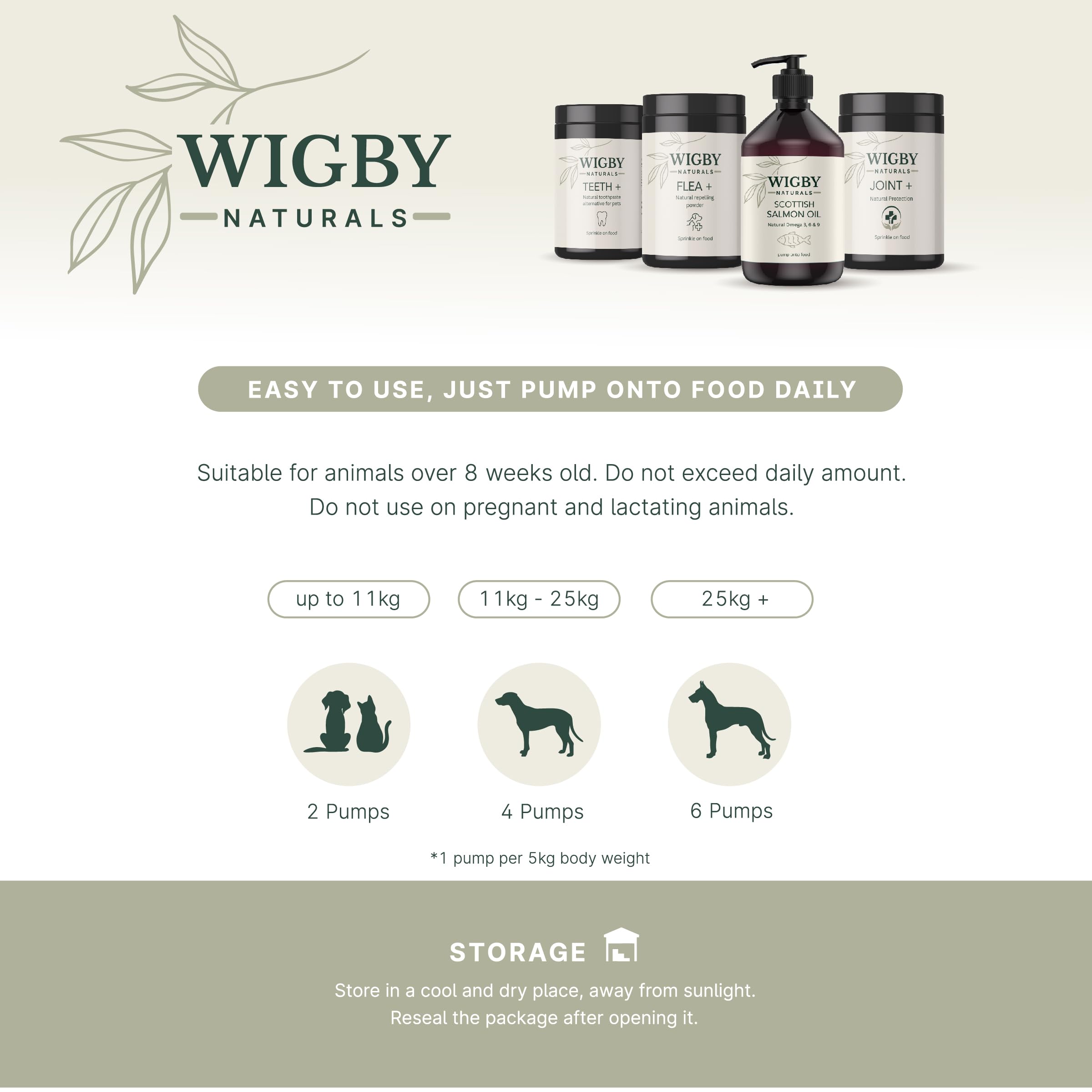 Wigby's Salmon Oil for Dogs & Cats - 1000ml | Rich in Omega 3, 6 & 9 | Supports Skin & Joints