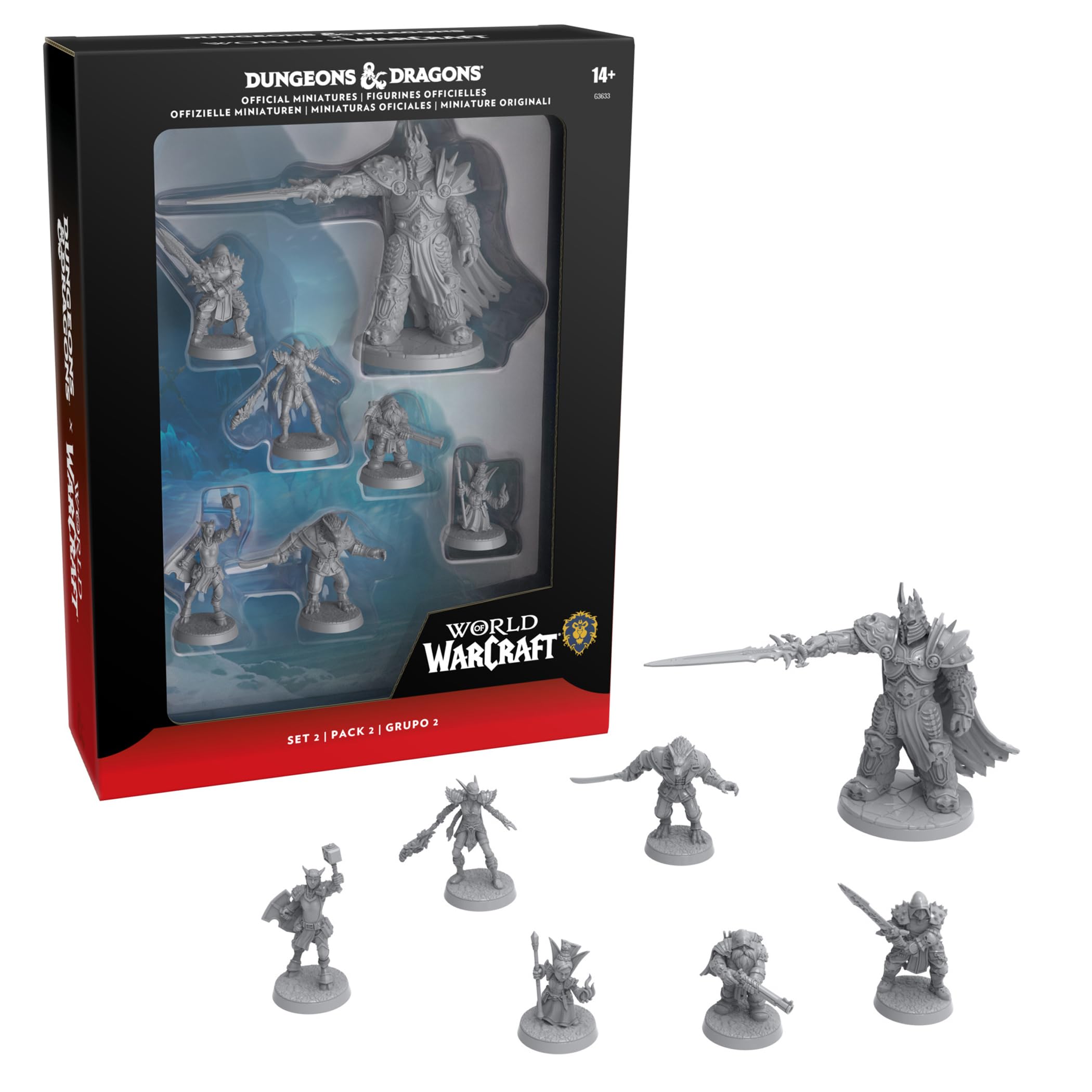 Hasbro Gaming Dungeons & Dragons x World of Warcraft Official Miniatures Set 2 - 7 Figures, 2.8 cm Scale