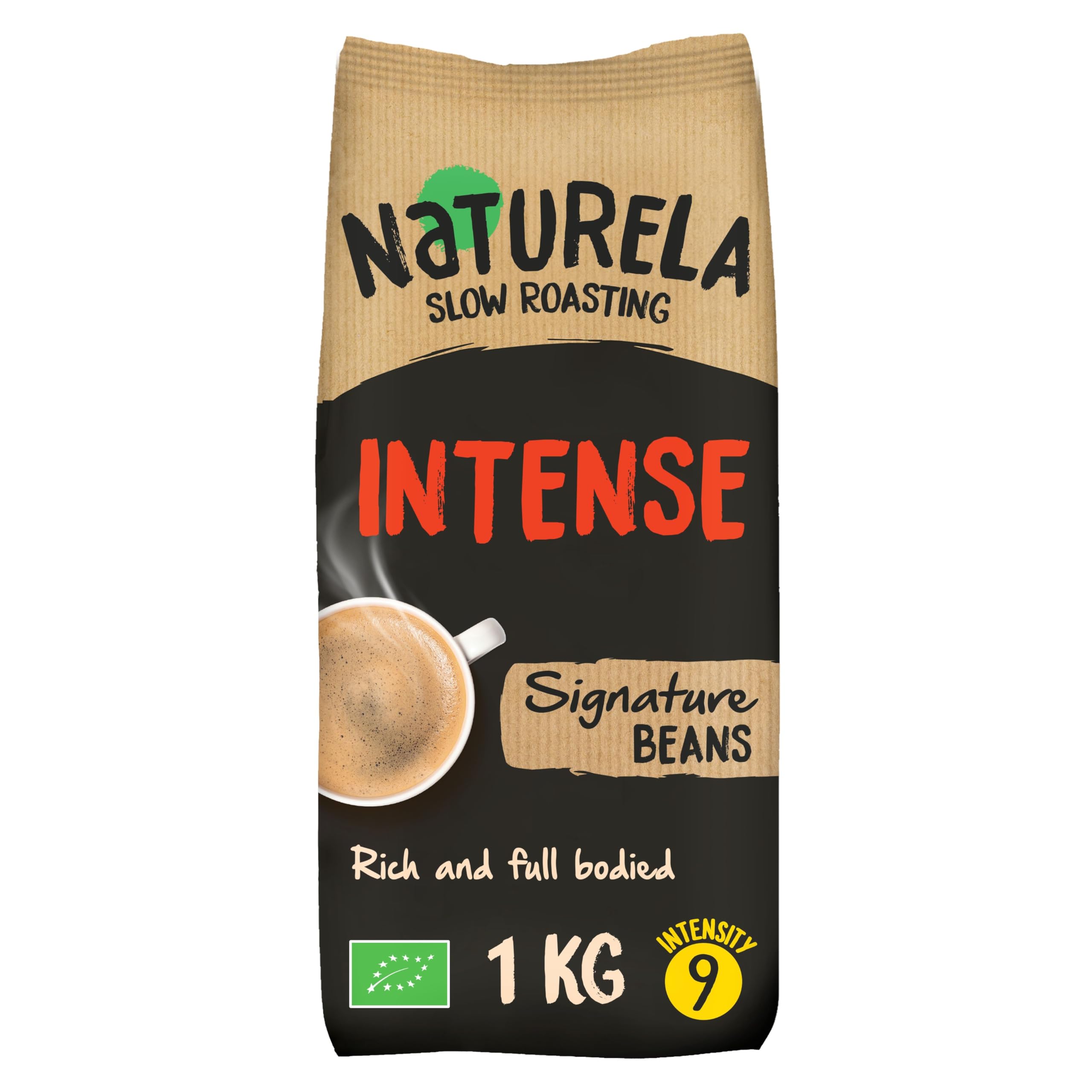 Naturela Organic Coffee Beans - Intenso Blend 100% Arabica & Robusta Roasted Whole Beans 1