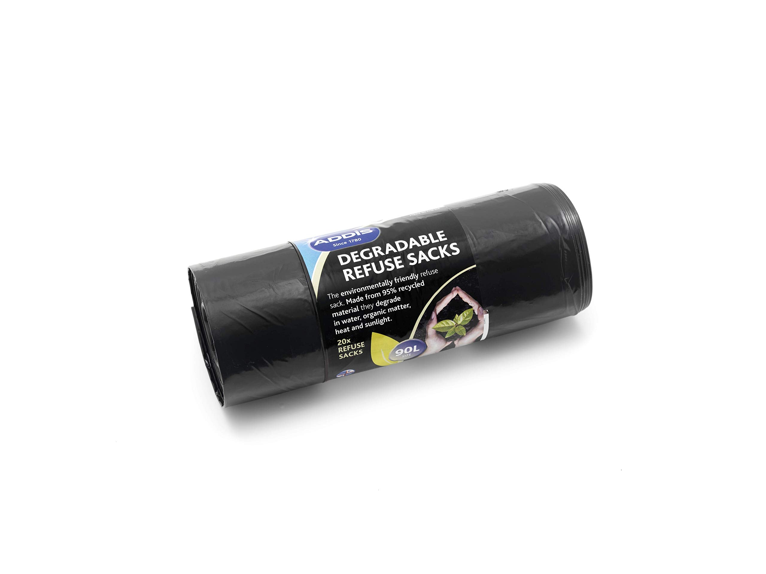 Addis 504870 90L Plastic Refuse Sacks Black - 20 Bags per Roll 4