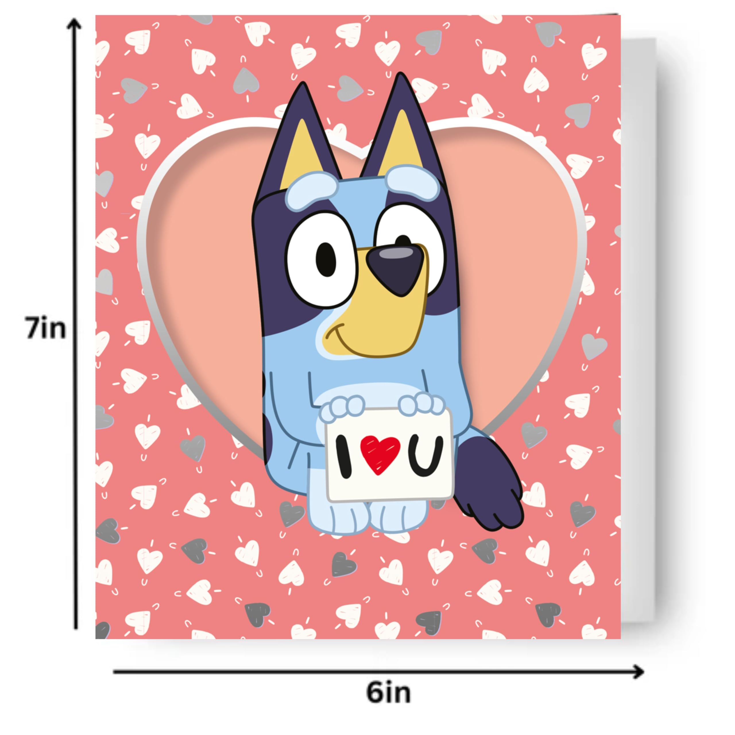 Danilo Promotions LTD Bluey Father's Day Card 'I Love You' for Daddy, Grandad | A5 Size