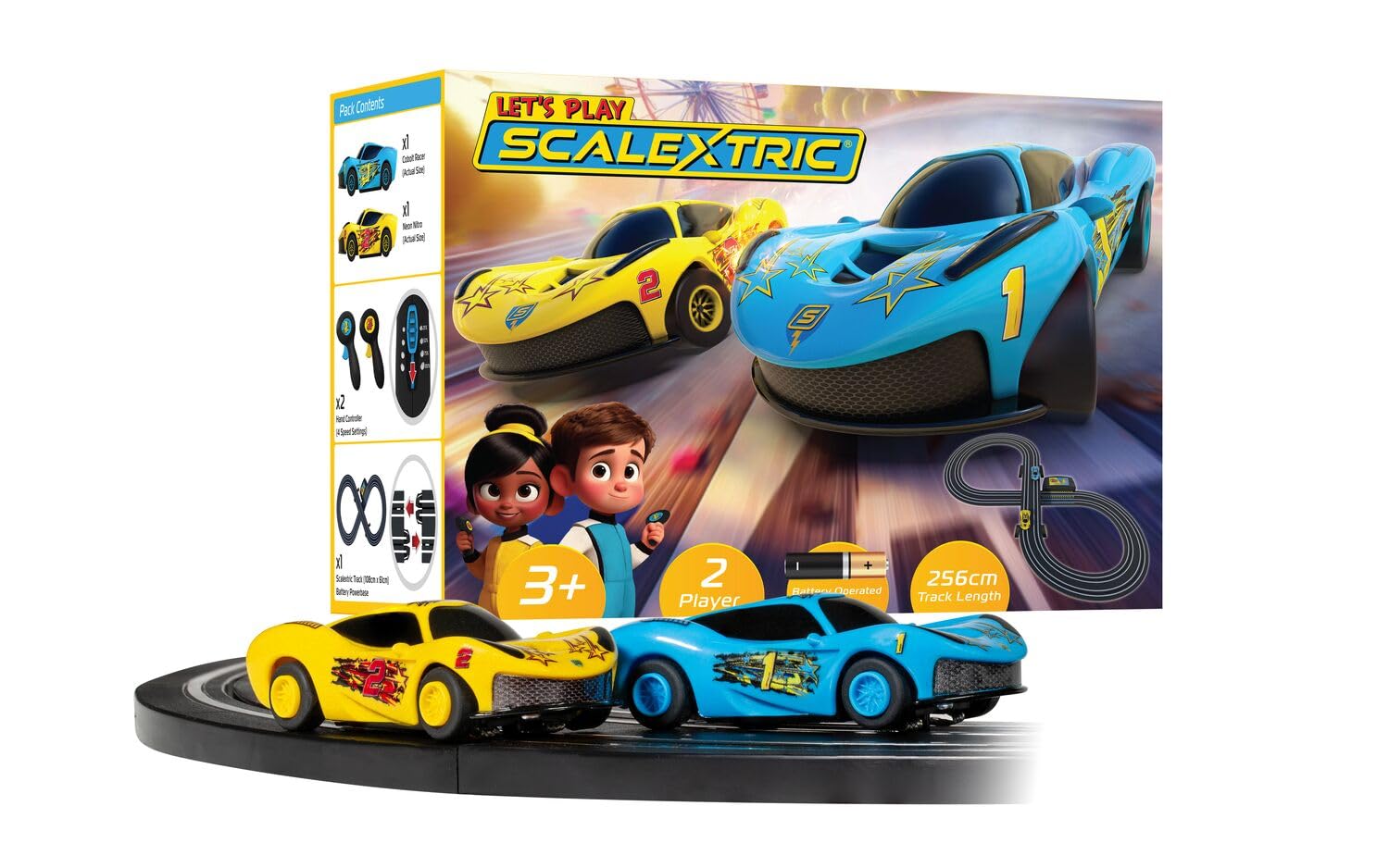 Scalextric Let's Play! G1188M Racing Track Set - Ages 3+ | Battery Powered | 2 Cars Included 1