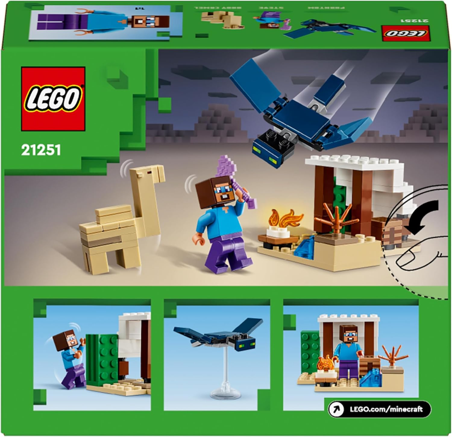 LEGO Minecraft Steve's Desert Expedition Building Set - Action Figure Playset for Kids 6+ 8