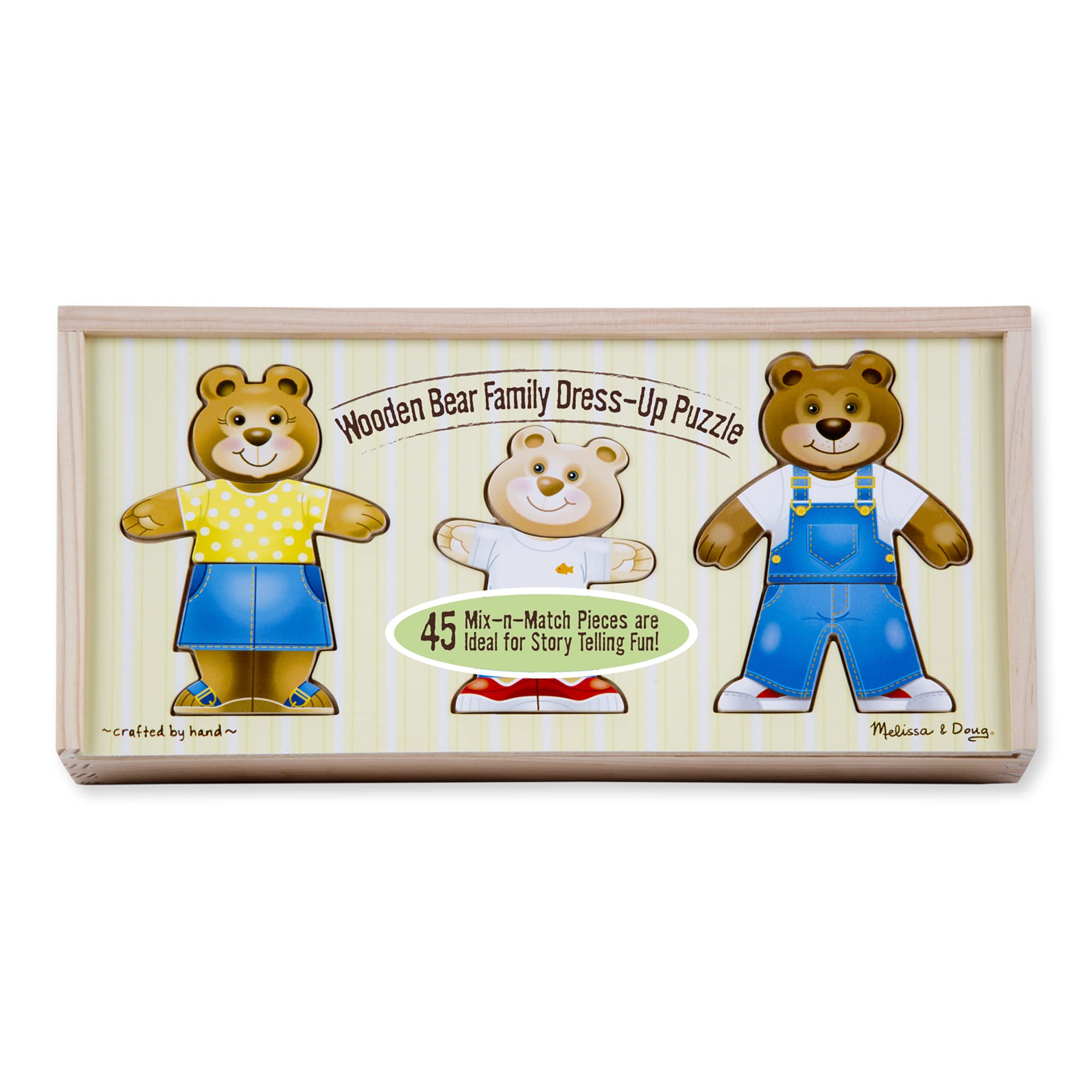Melissa & Doug Bear Family Dress-Up Puzzle - Wooden Mix-and-Match Playset for Ages 3-6 5