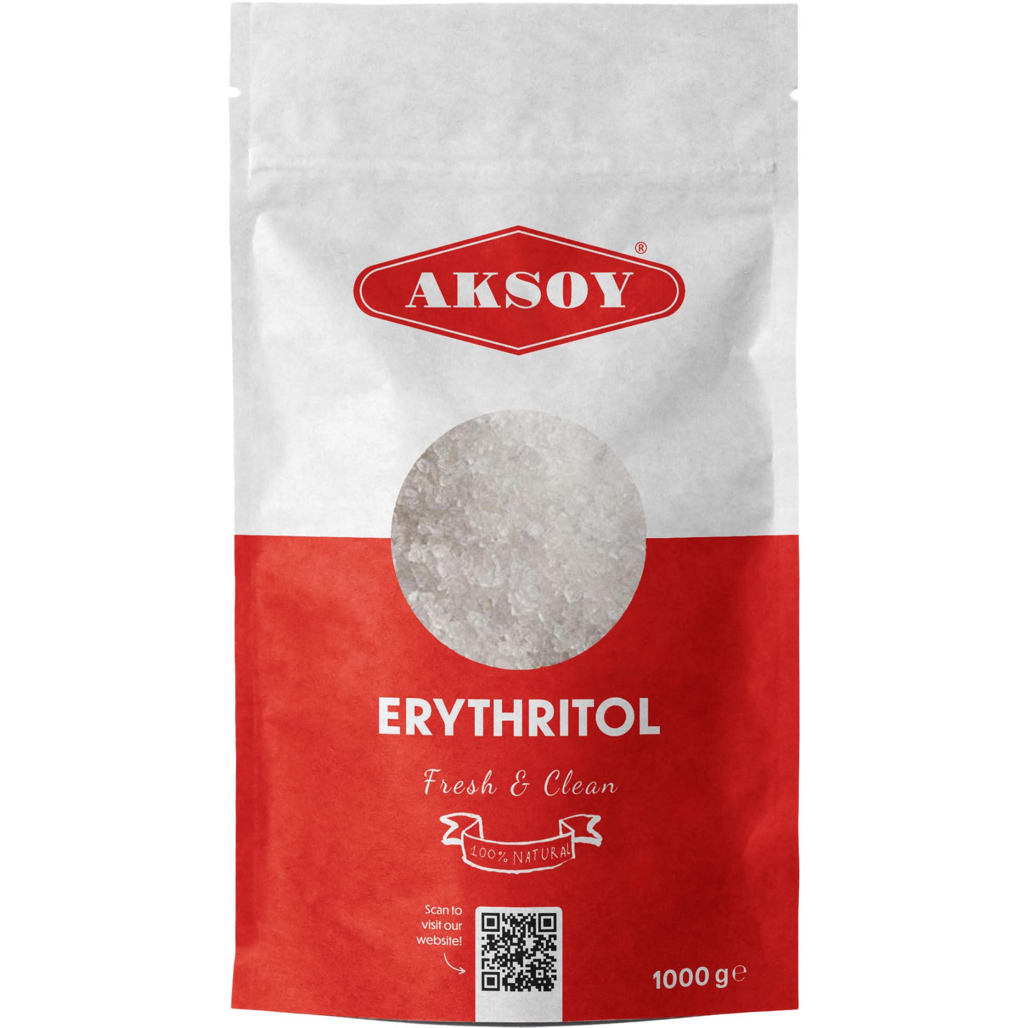 Aksoy Pure Erythritol 100% Natural 1kg (2.2 lb) Zero Calorie Sweetener 1