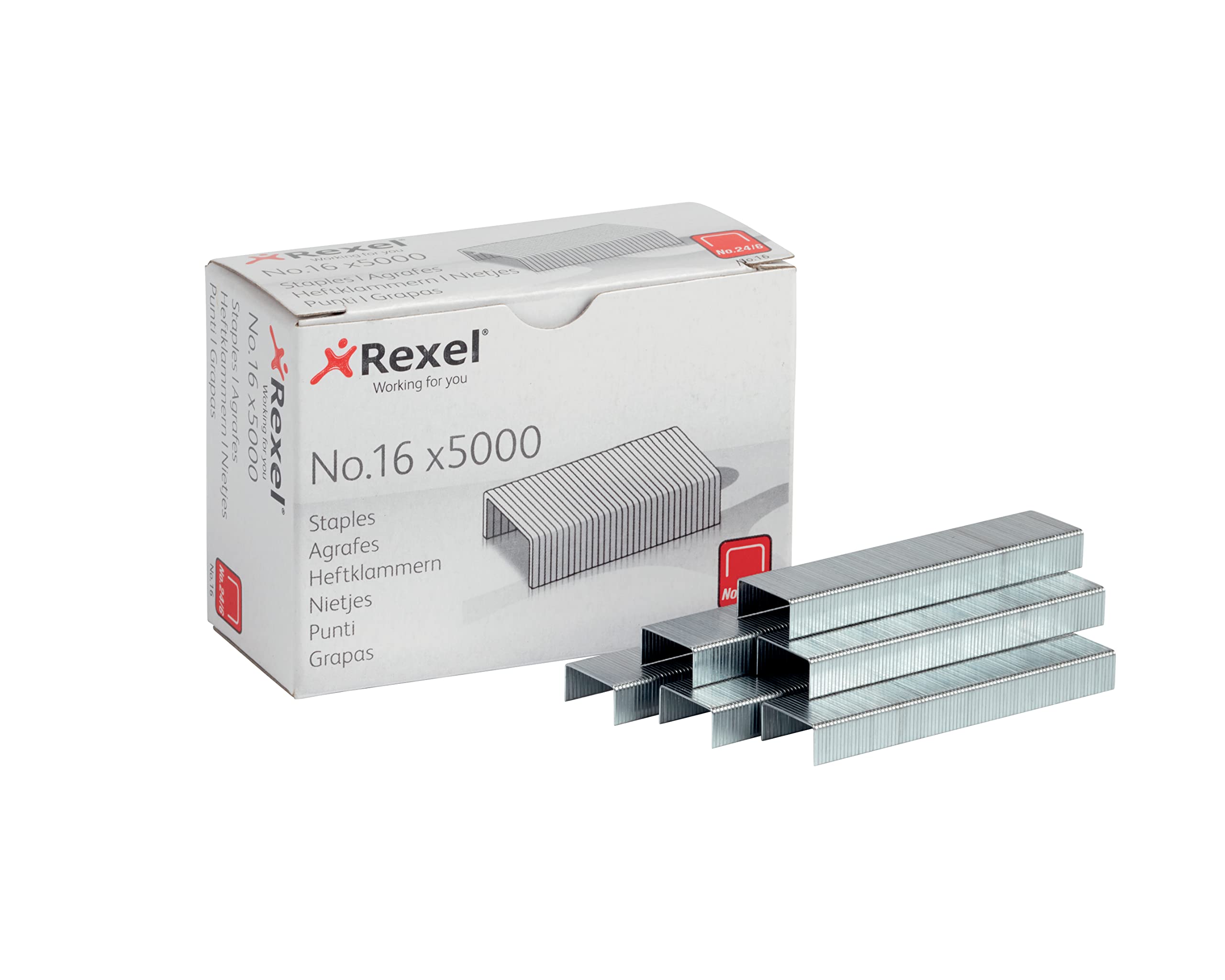 Rexel No. 16 (24/6) Standard Staples - 5000 Pack | 6mm Leg Length | Up to 20 Sheets