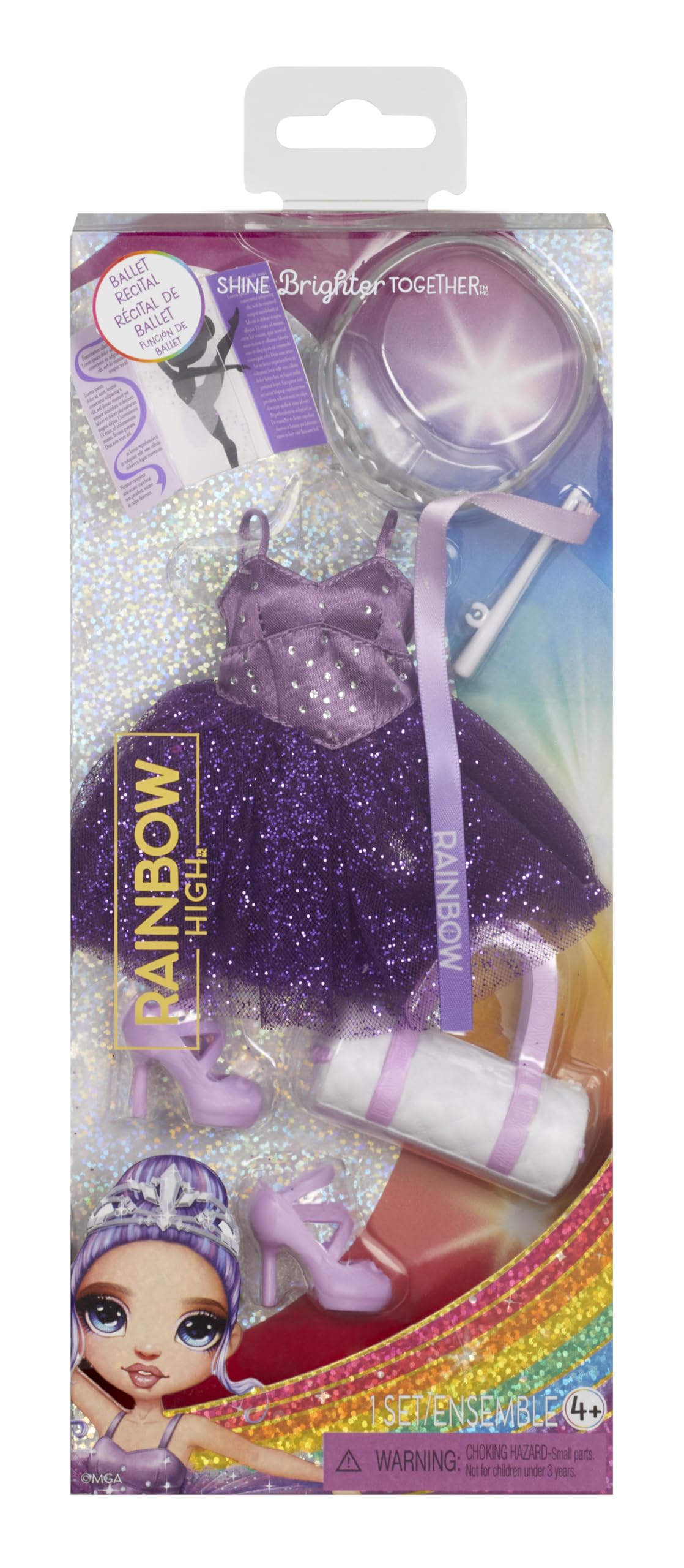 Rainbow High Ballet Recital Fashion Pack - Doll Outfit with Shoes & Accessories for 11" Dolls - Ages 4-10 12