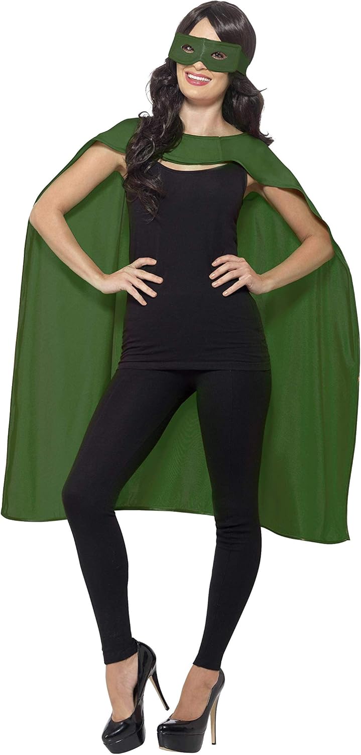 Superhero Cape & Mask Costume - Red Cape with Eyemask for Dress Up