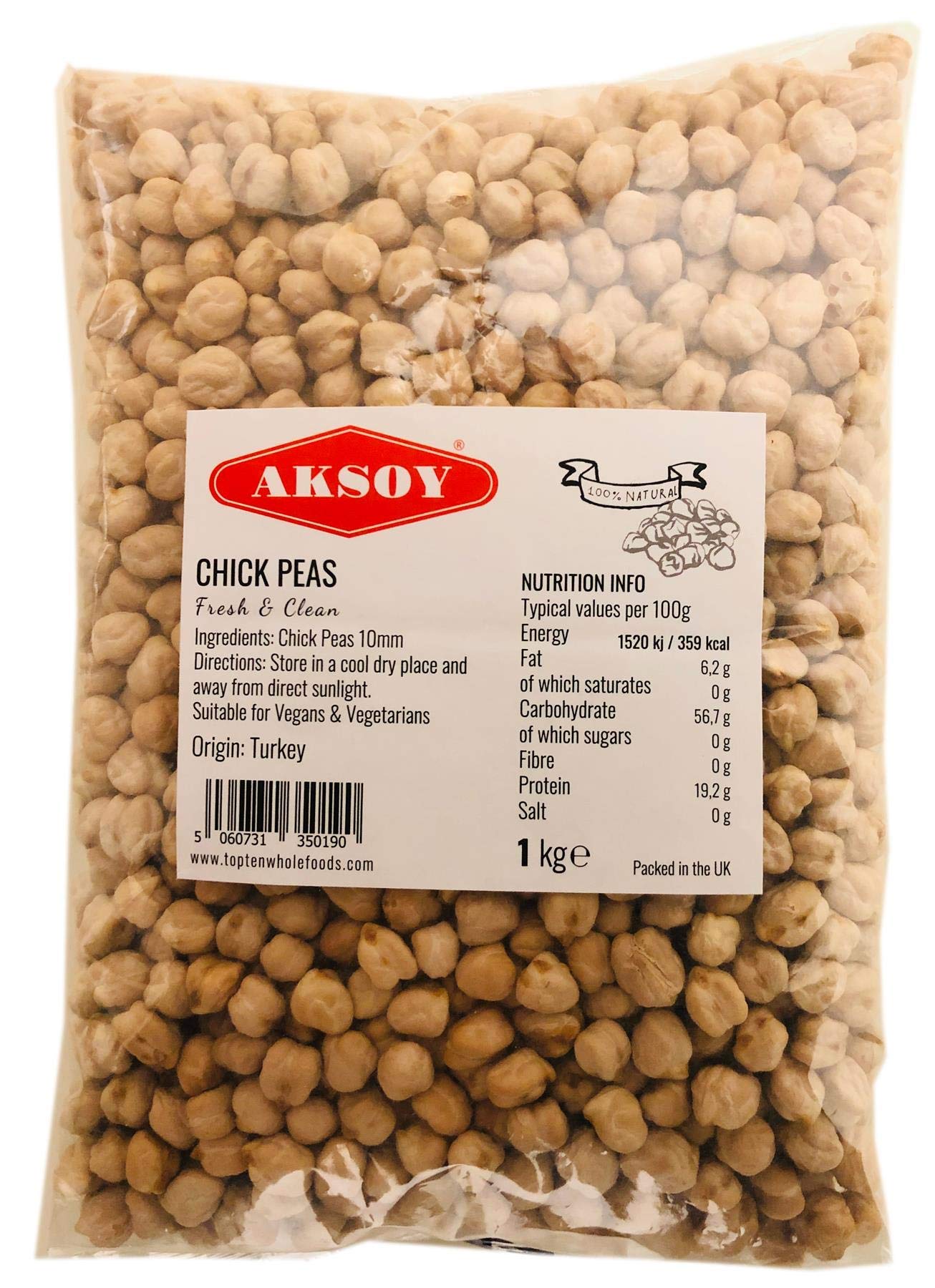Aksoy - Premium Dry Chickpeas XL Size (12mm) 1KG 1