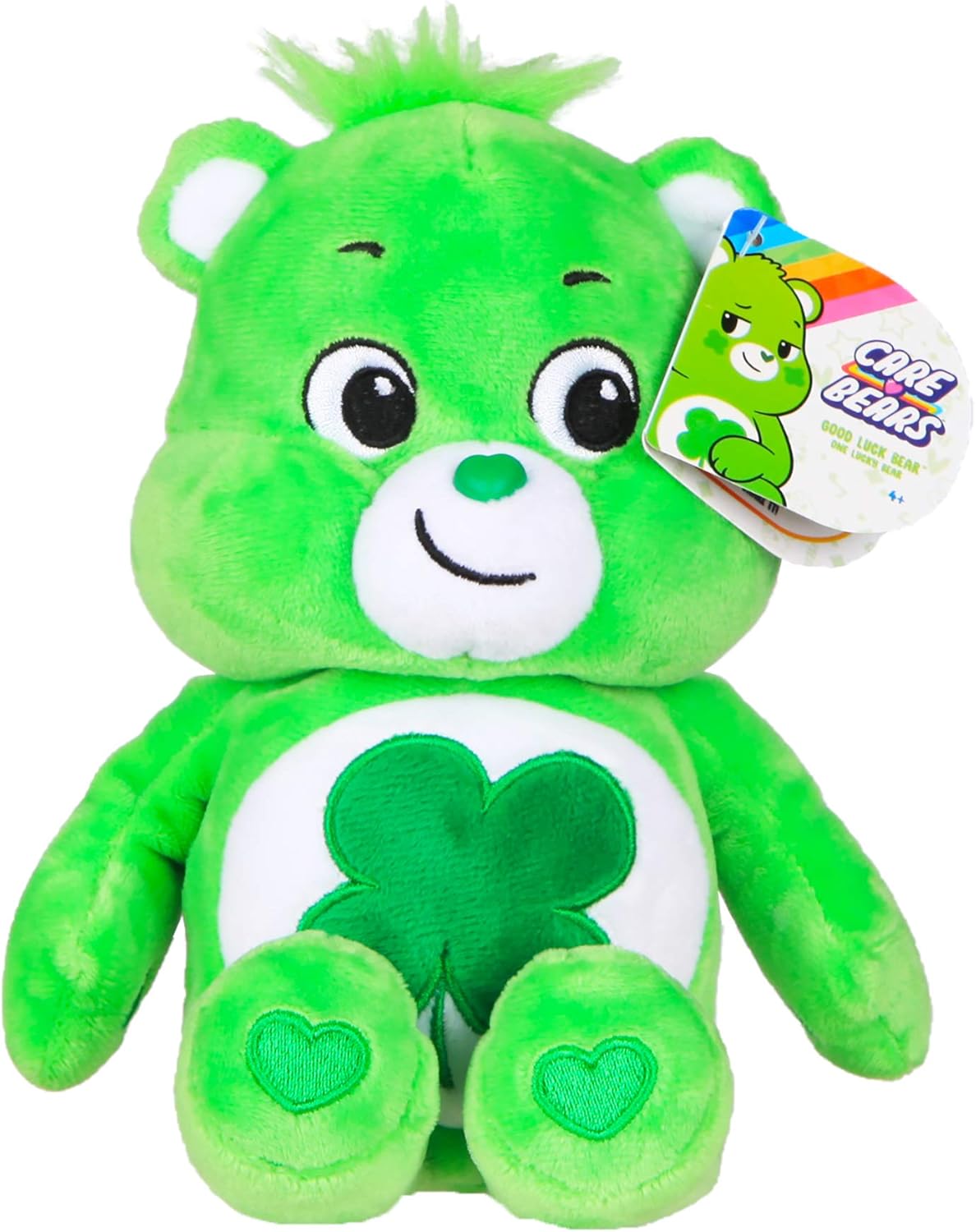 Care Bears Good Luck Bear 9 Inch Plush Toy - Green Four-Leaf Clover Collectible