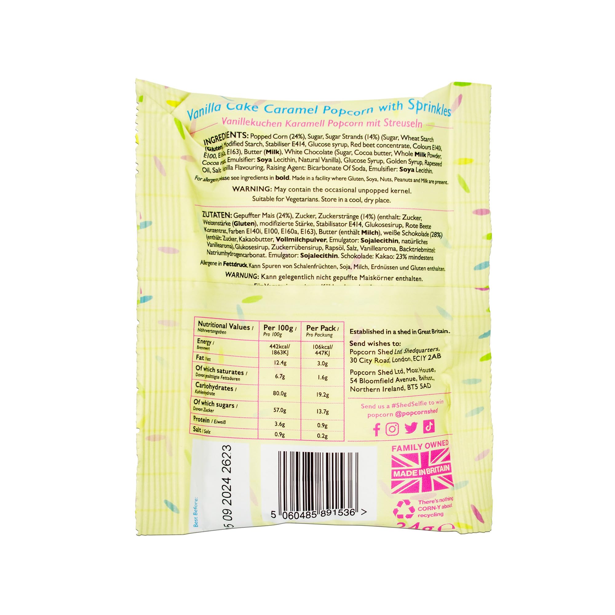 Popcorn Shed Birthday Cake Gourmet Popcorn Snack Pack - Handcrafted Natural Popcorn (24g) 5