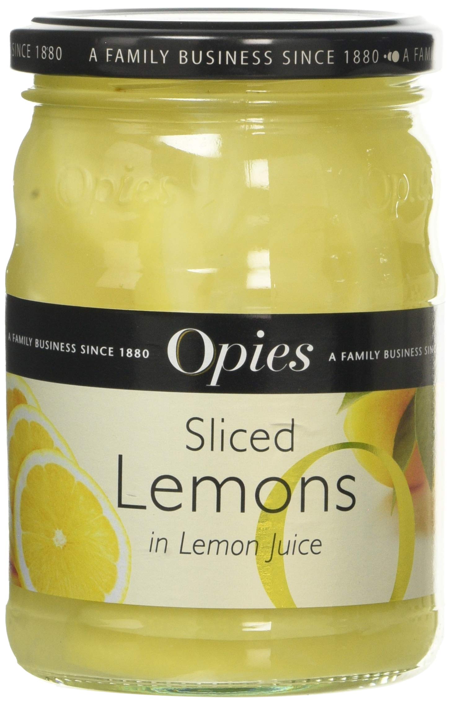 Opies Sliced Lemons in Lemon Juice - Preserved Lemon Slices, 350g Jar 1