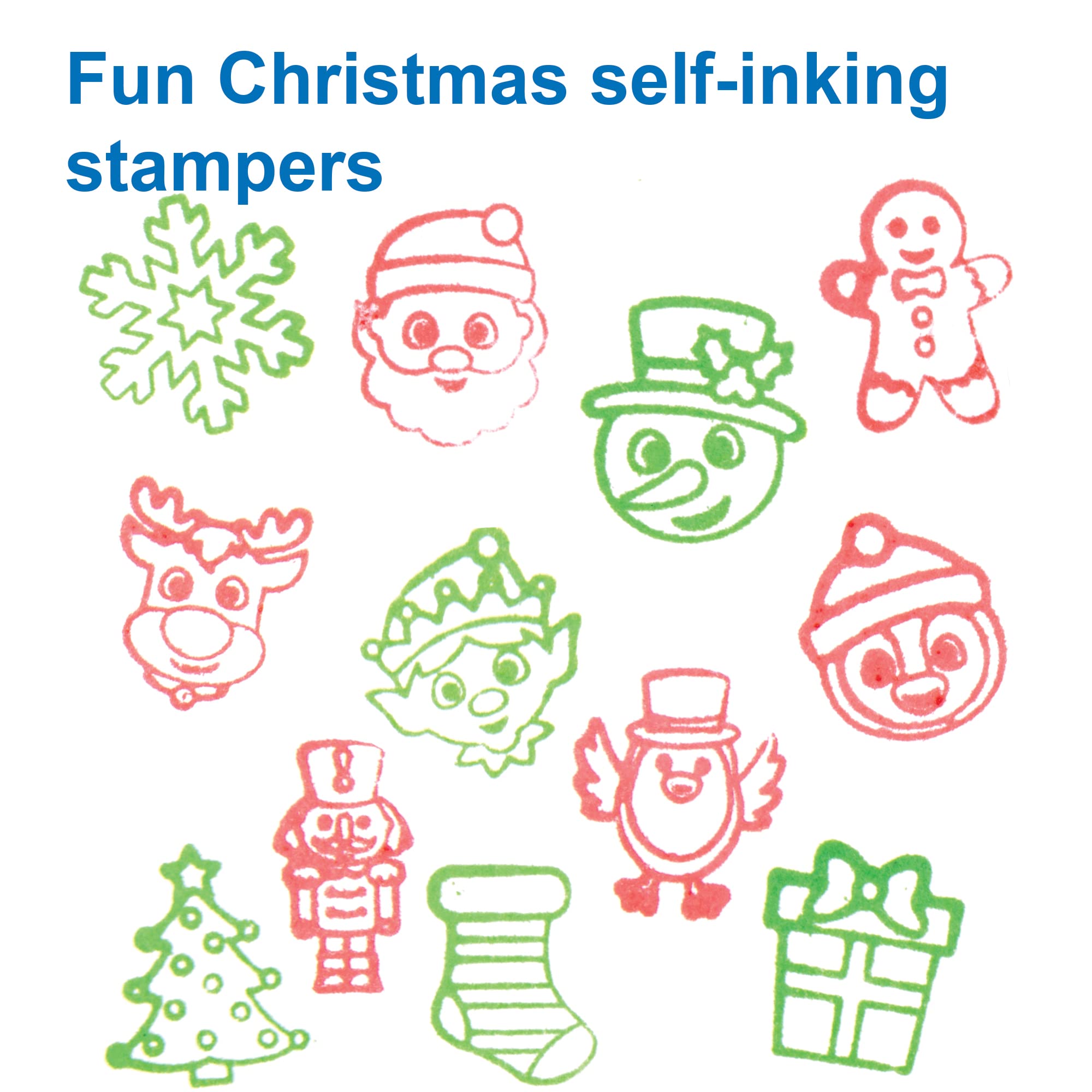 Baker Ross Christmas Self-Inking Stampers - Pack of 12, Ages 3+ 10