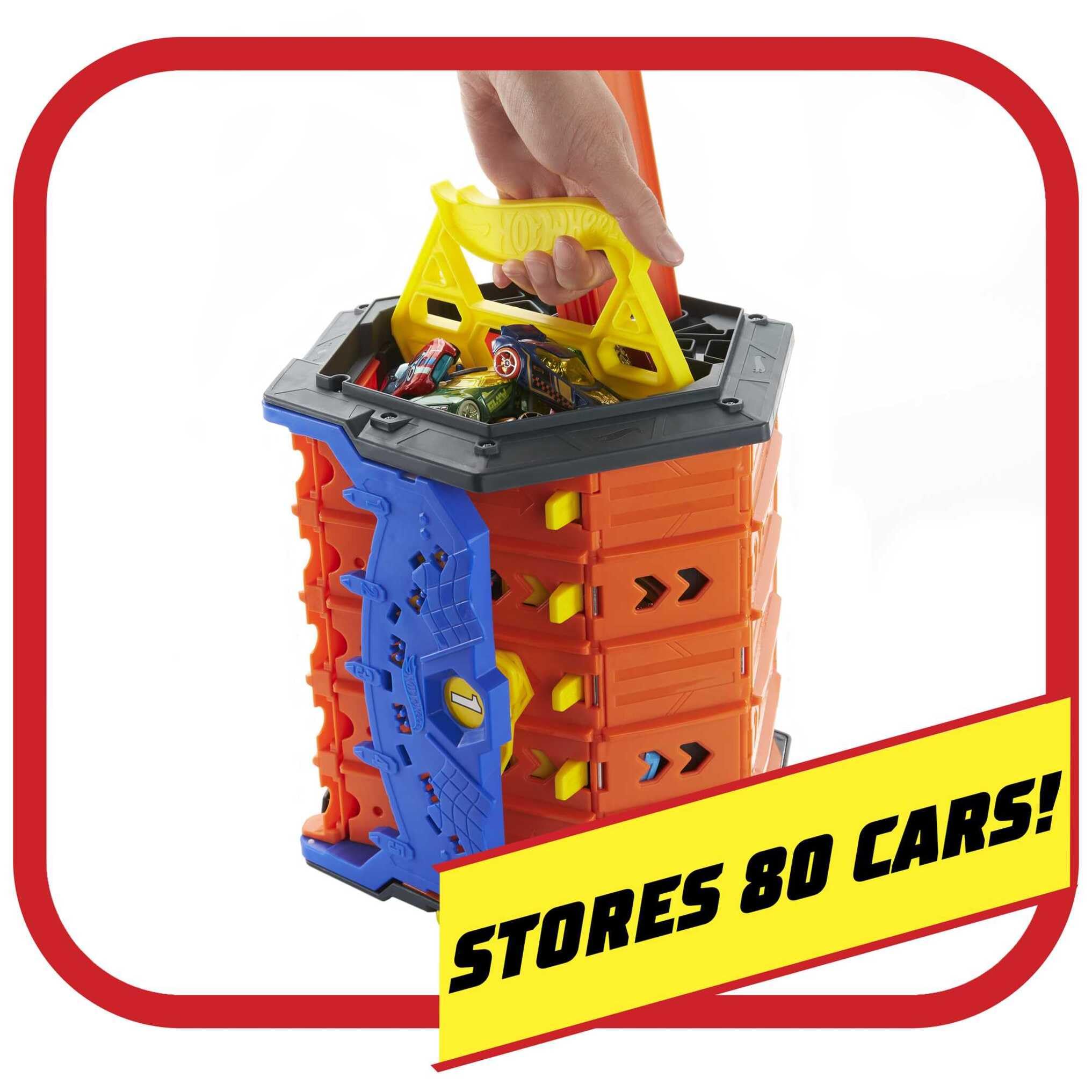 Hot Wheels Roll Out Raceway Track Set - 5-Lane Racing & Toy Storage Bucket | Ages 4+ | HGK41 3