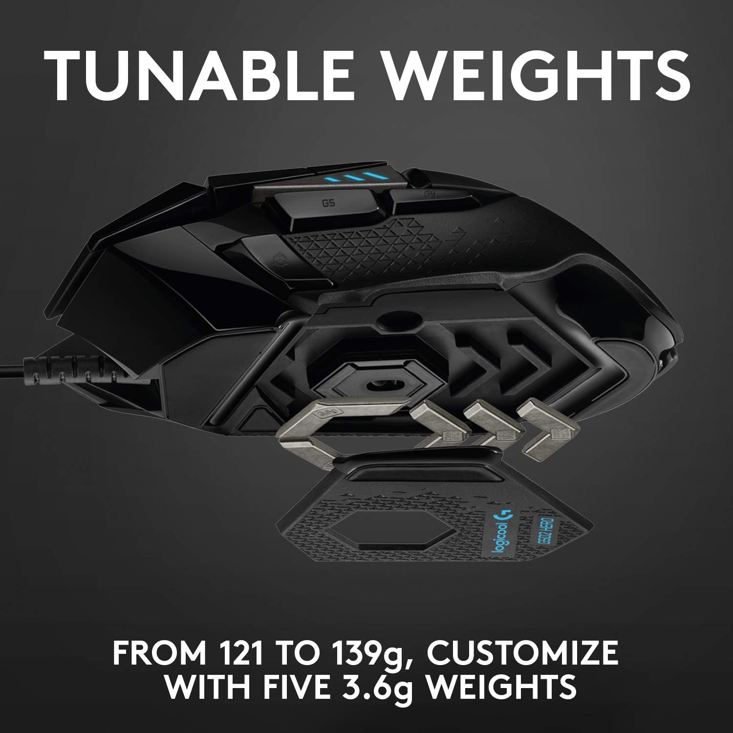 Logitech G502 HERO High Performance Wired Gaming Mouse - 25,600 DPI, 11 Programmable Buttons, Adjustable Weights, RGB LIGHTSYNC 10