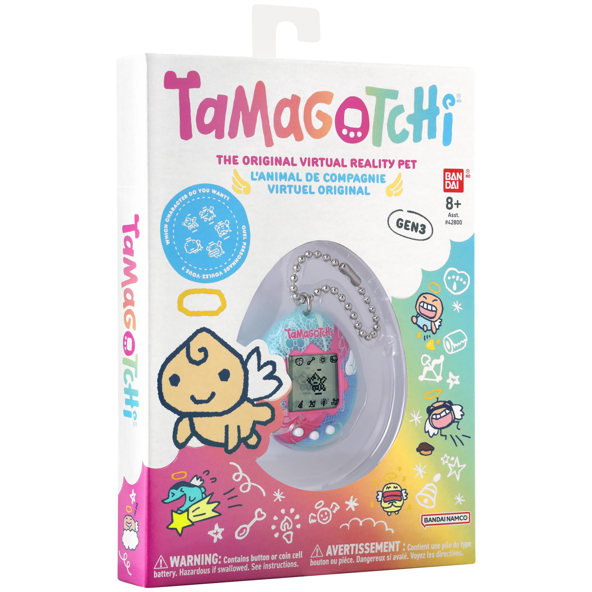 Tamagotchi Original Angel Lace Digital Pet - Electronic Virtual Pet Toy for Kids 8+ 17