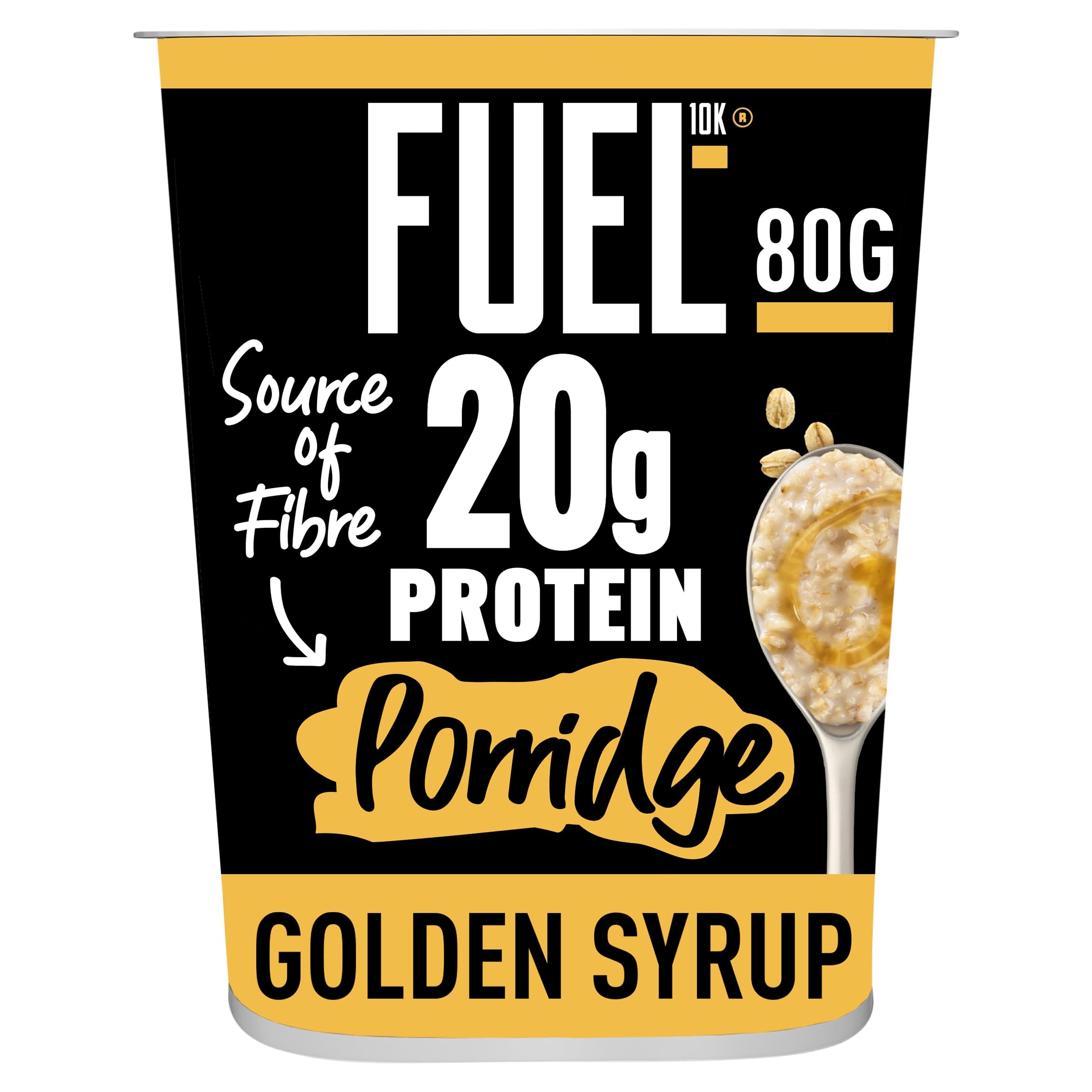 FUEL10K Golden Syrup Porridge Pot - 20g Protein, Source of Fibre | 8 Pack