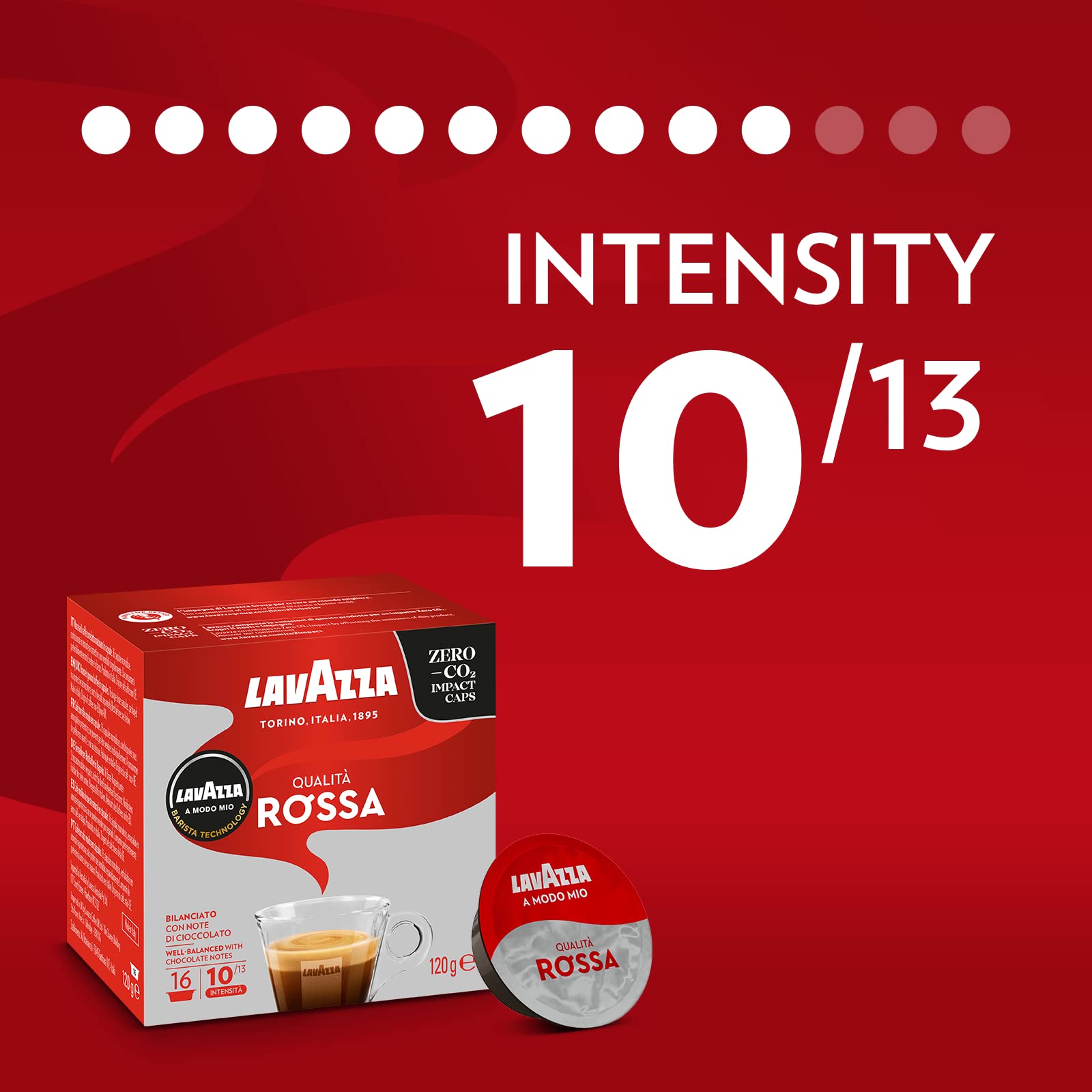 Lavazza A Modo Mio Qualità Rossa - 96 Compostable Coffee Capsules, Chocolate & Dried Fruit Notes, Intensity 10/13 3