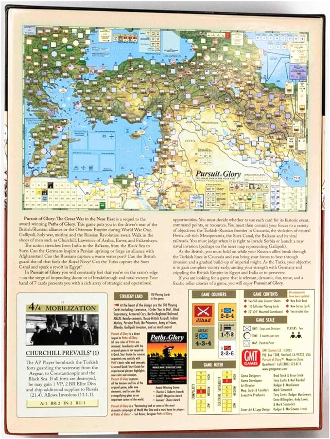 GMT Games Pursuit of Glory: The Great War in the Near East Board Game (GMT-POG)