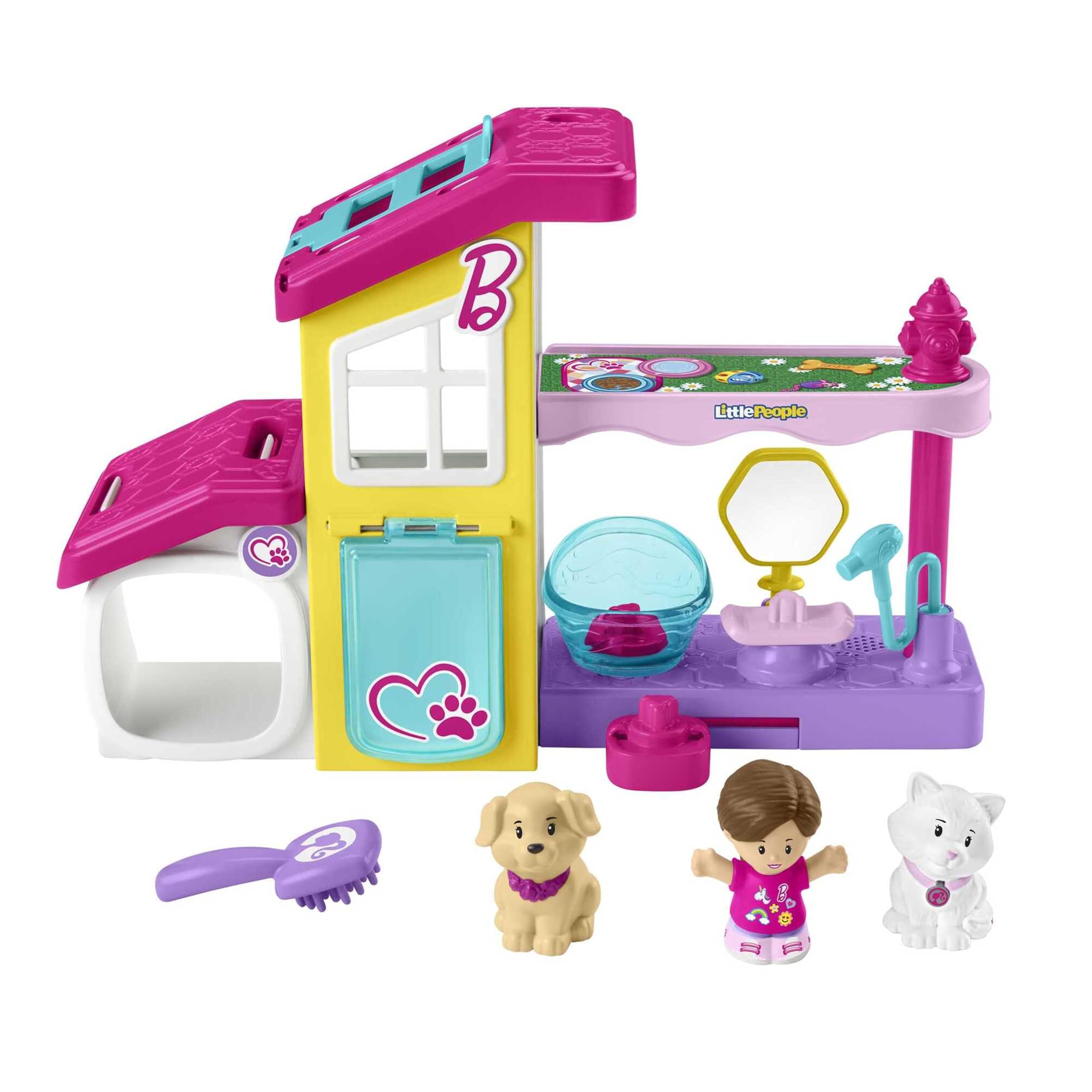 Little People Barbie Playset for Toddlers - 2-Floor Pet Spa with Music & Sounds