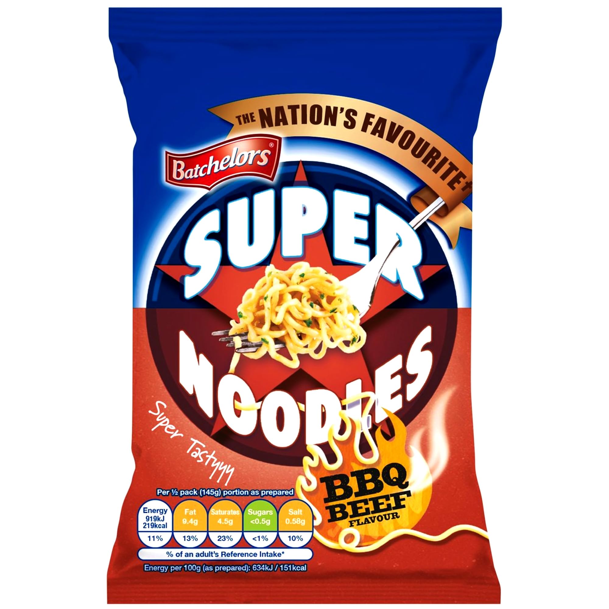 Batchelors Super Noodles - BBQ Flavour Instant Snack | 90g Single Pack