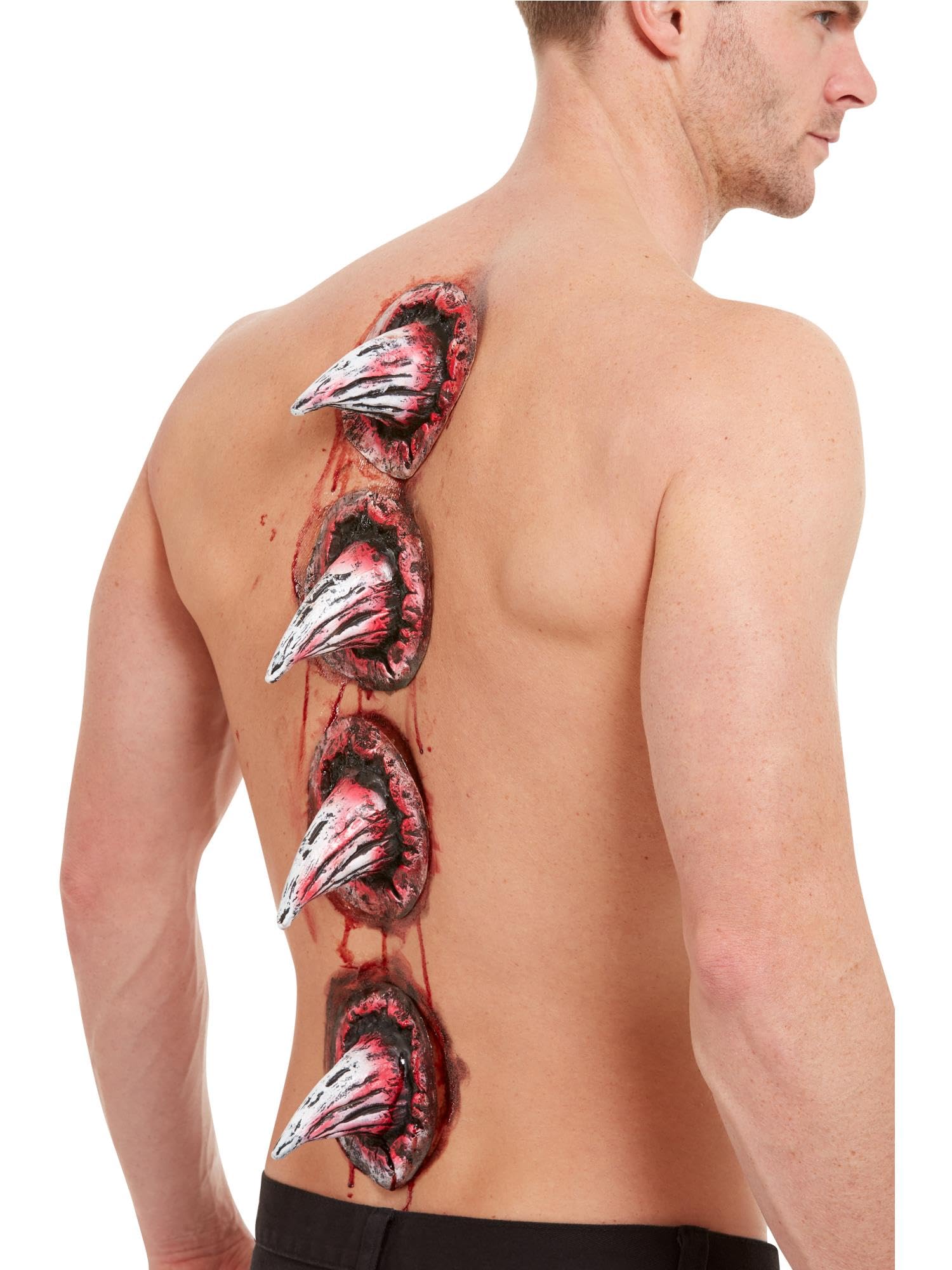 Smiffys Latex Spike Wounds FX Makeup with Adhesive, 4pcs Red