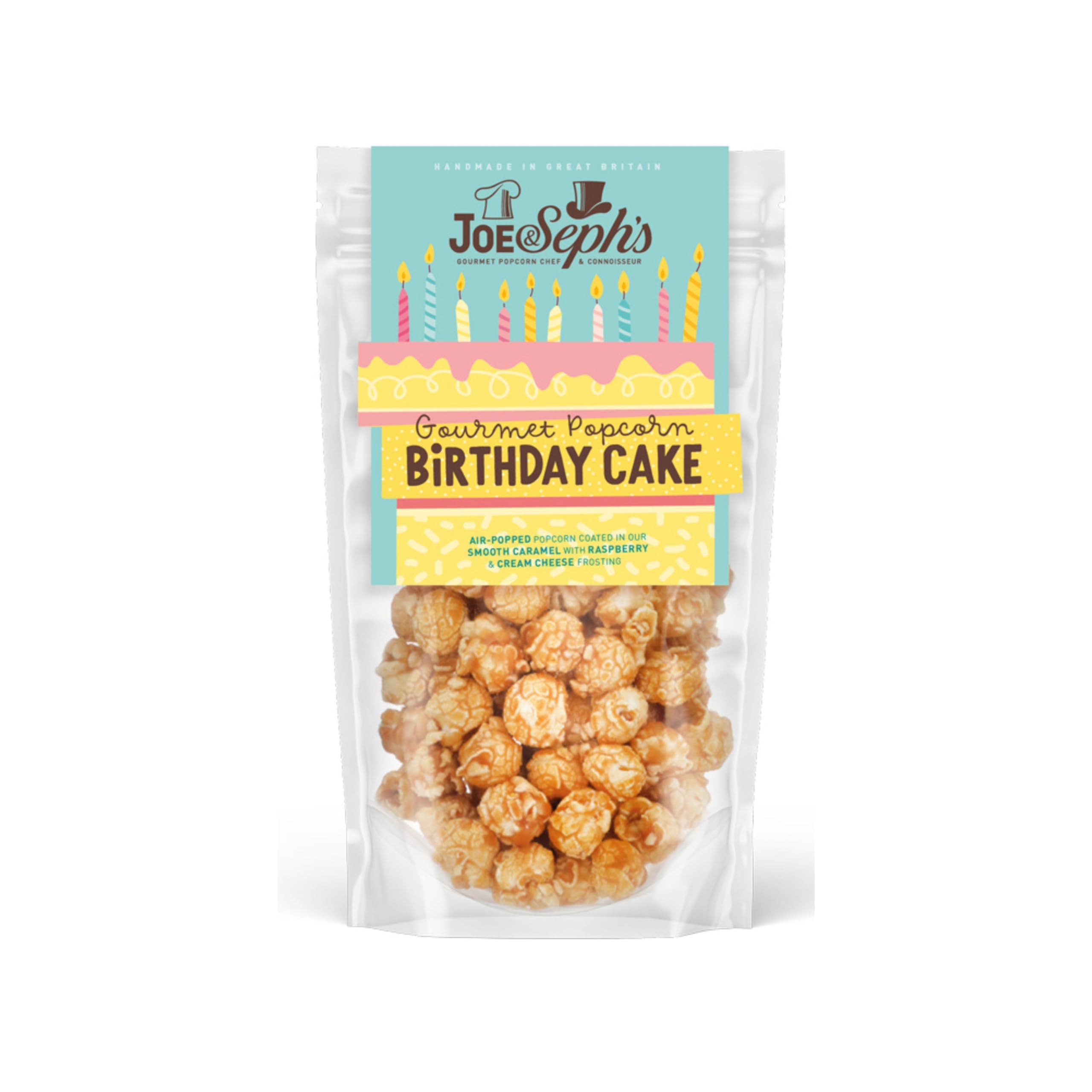 Joe & Seph's Birthday Cake Popcorn - Gourmet Sweet Snack | 70g Resealable Pouch