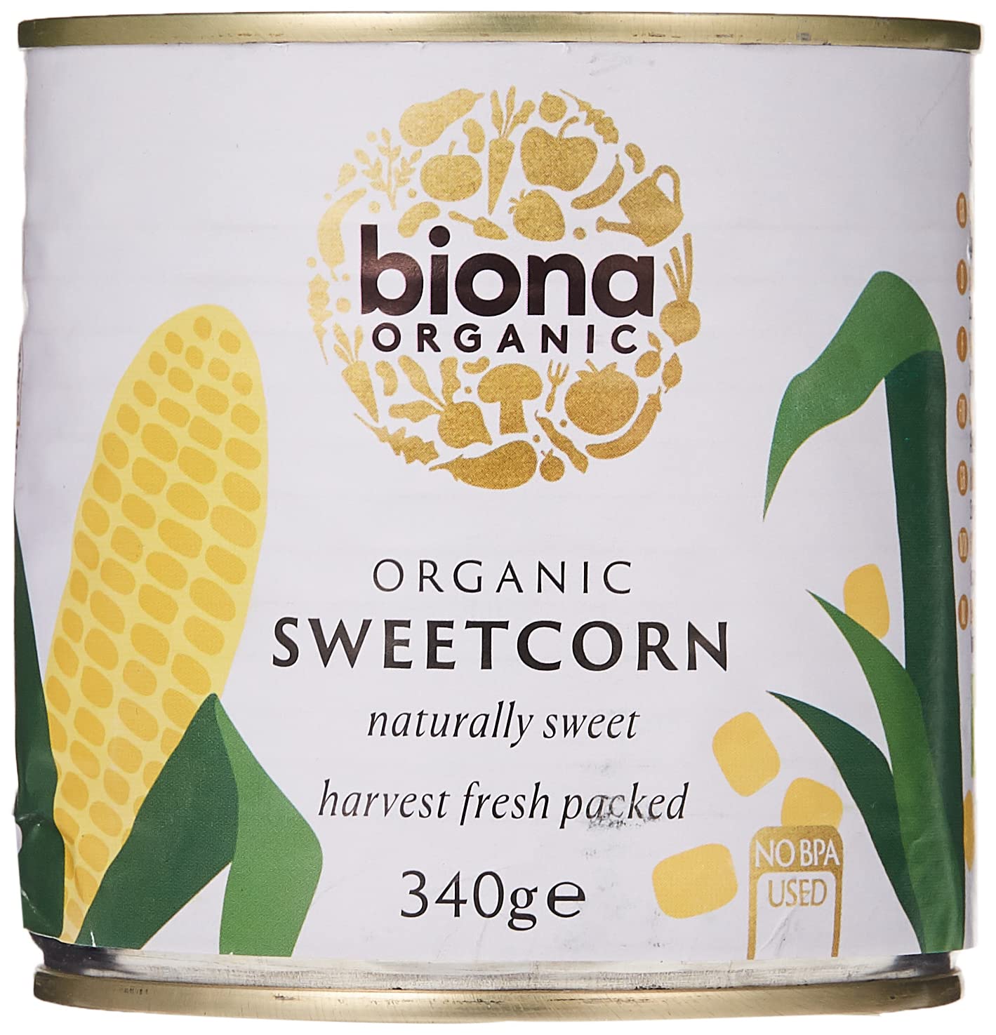 Biona Organic Sweetcorn, 340g - Naturally Sweet, No Added Sugar, Vegan & Organic 1