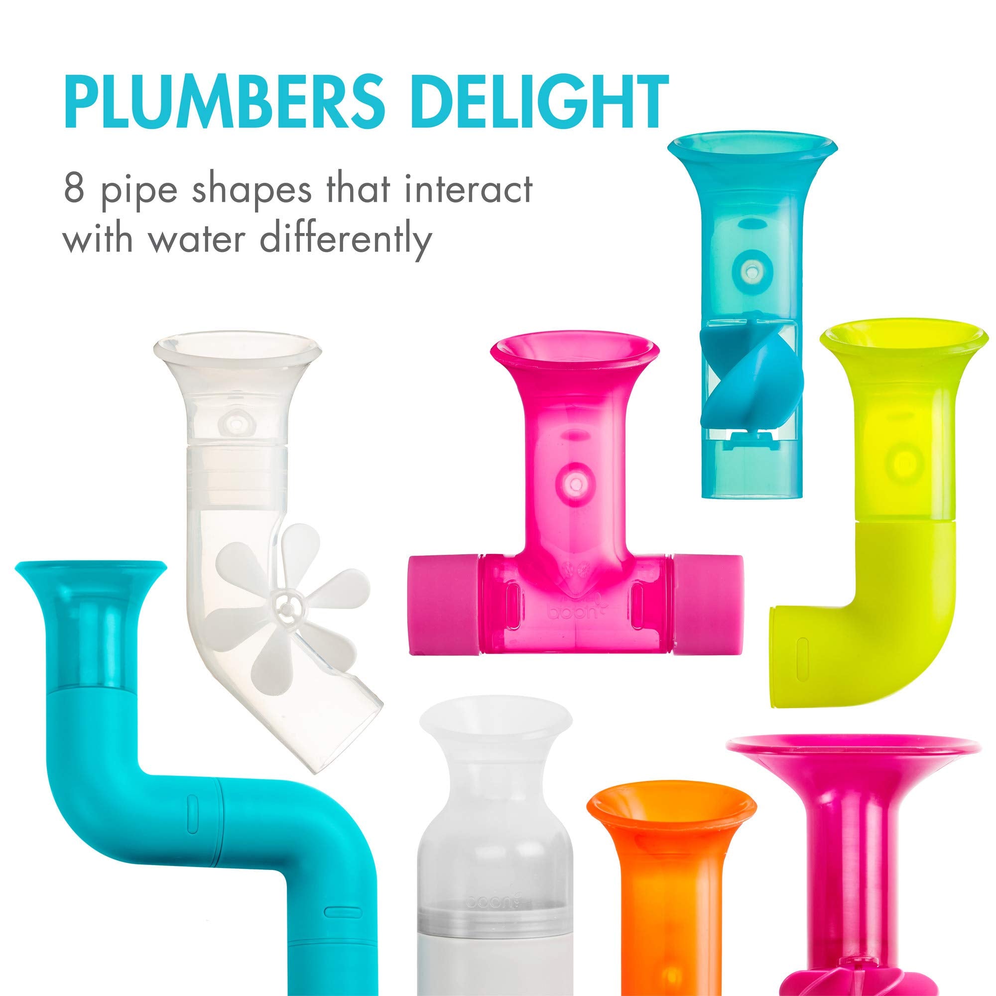 Boon Pipes, Cogs & Tubes Bath Toy Bundle - Multicolor Water Play Set for Babies and Toddlers 13