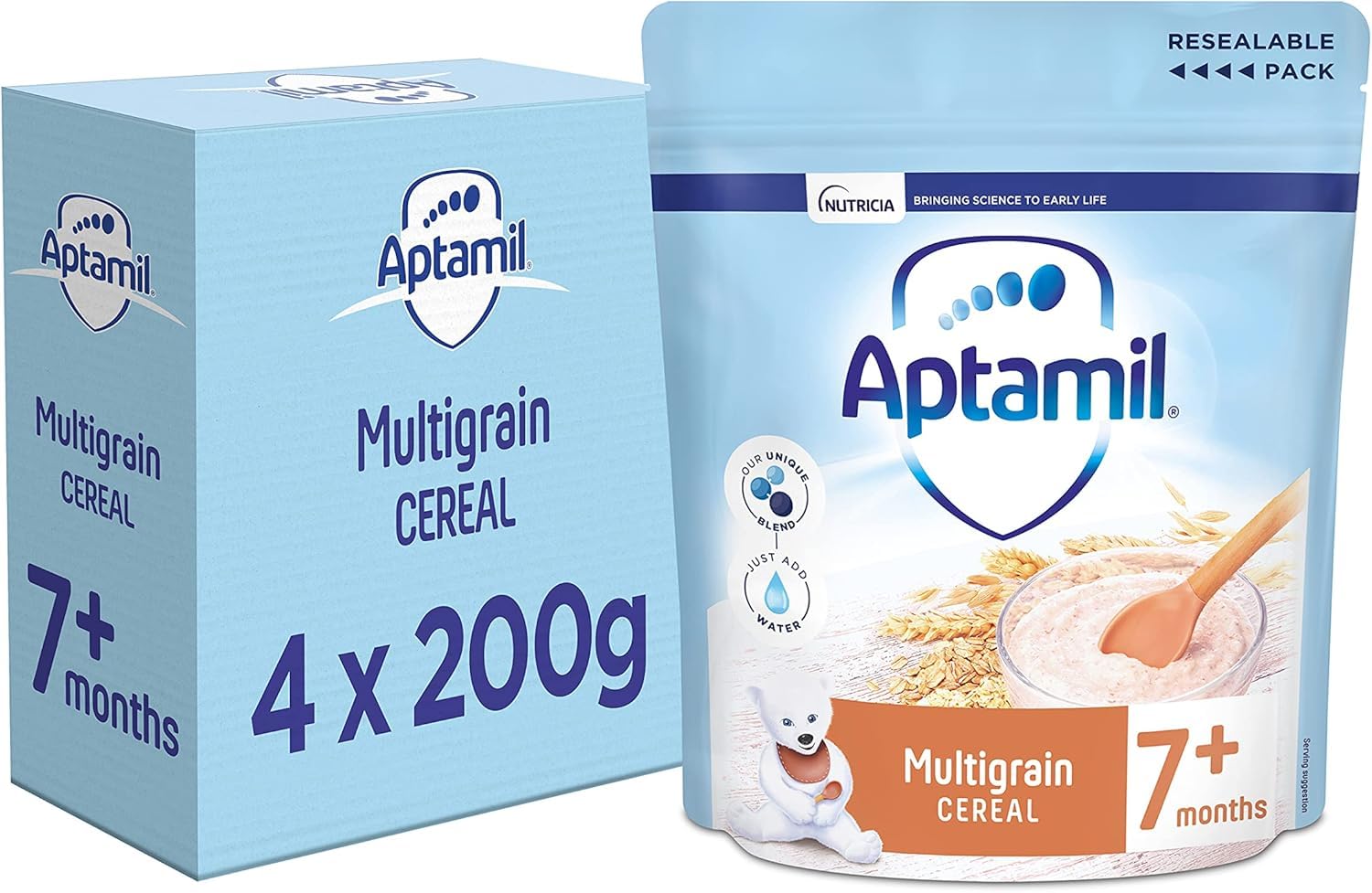 Aptamil Multigrain Porridge Baby Food Cereal, 7+ Months, 200g (Pack of 4) 1