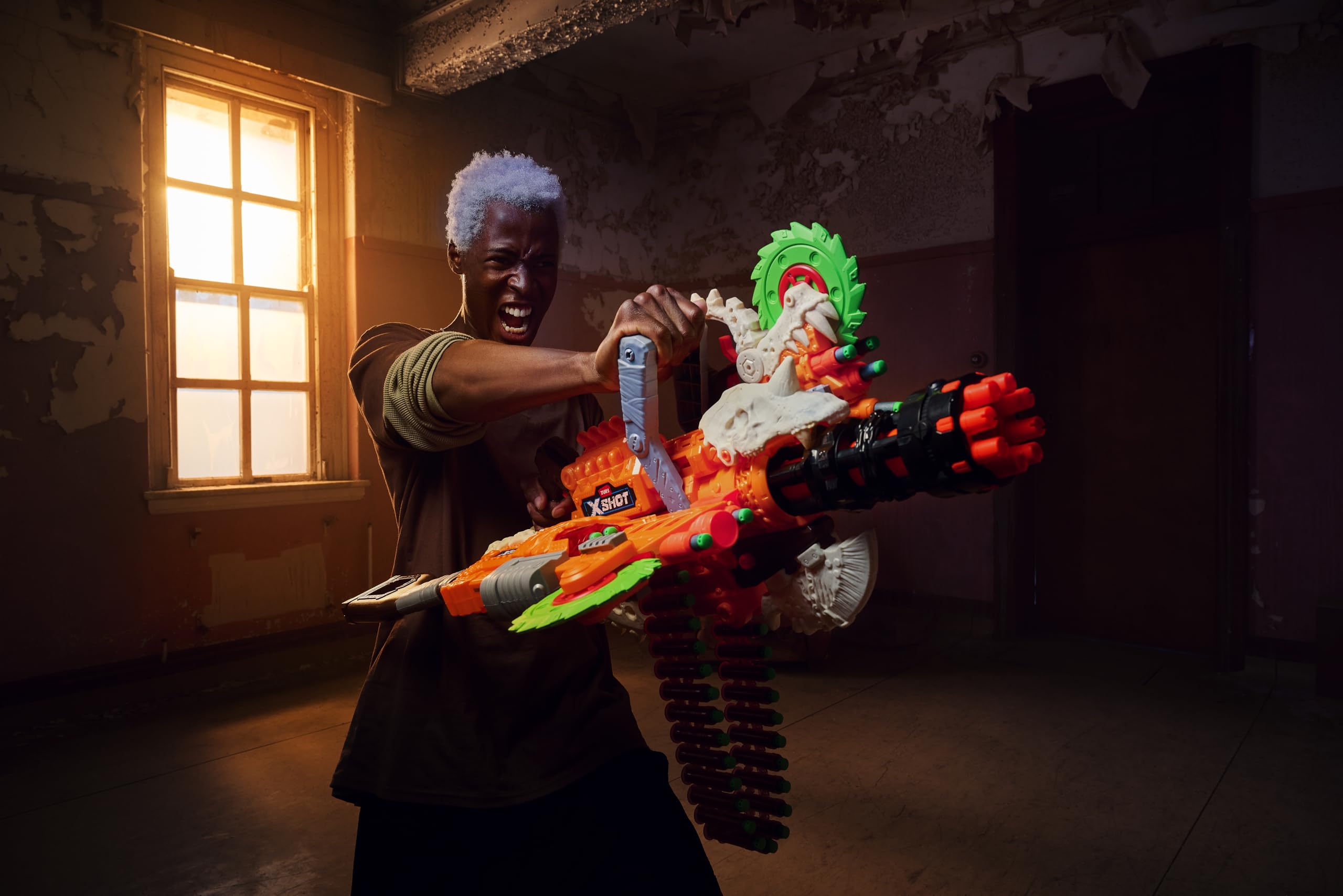 XSHOT Insanity HorrorFire Reaper X Twin Pack - Foam Blaster with Saw Blade Action & Air Pocket Darts 2