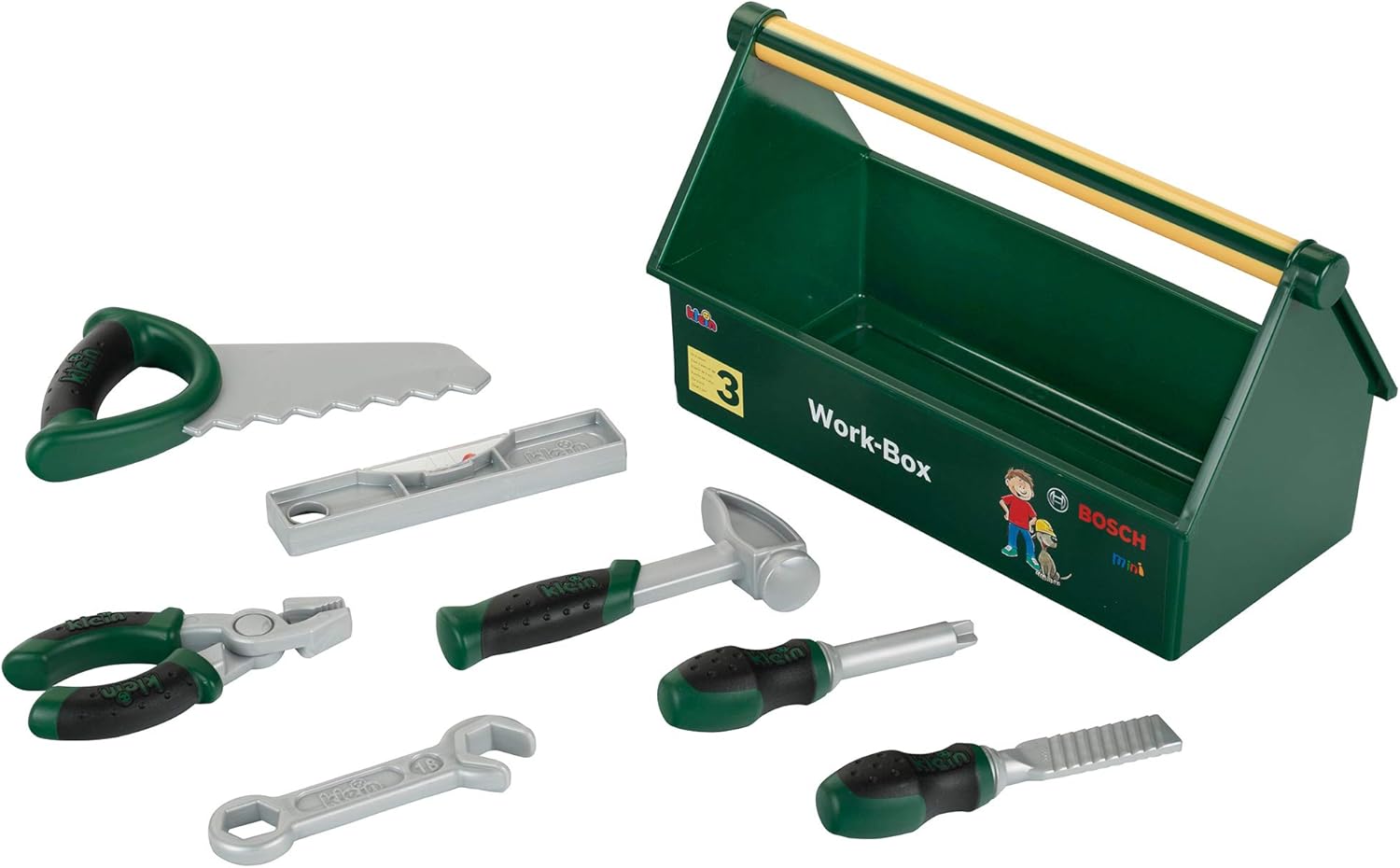 Theo Klein 8573 Bosch Tool Box Set - 7-Piece Play Tools for Kids 3 Years and Up 1