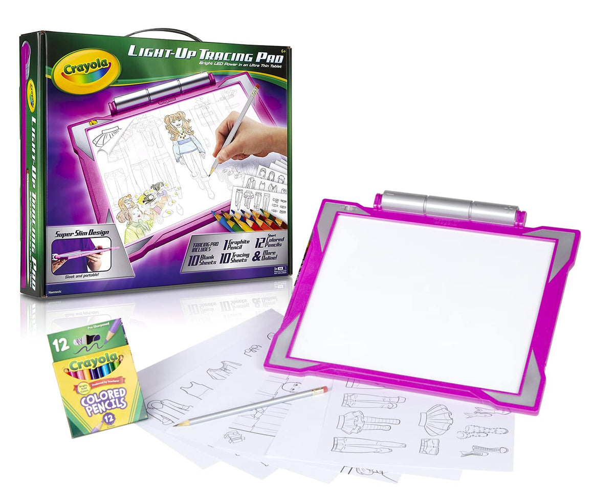 Crayola Light Up Tracing Pad - Pink, 10 Tracing Sheets, Ages 6+