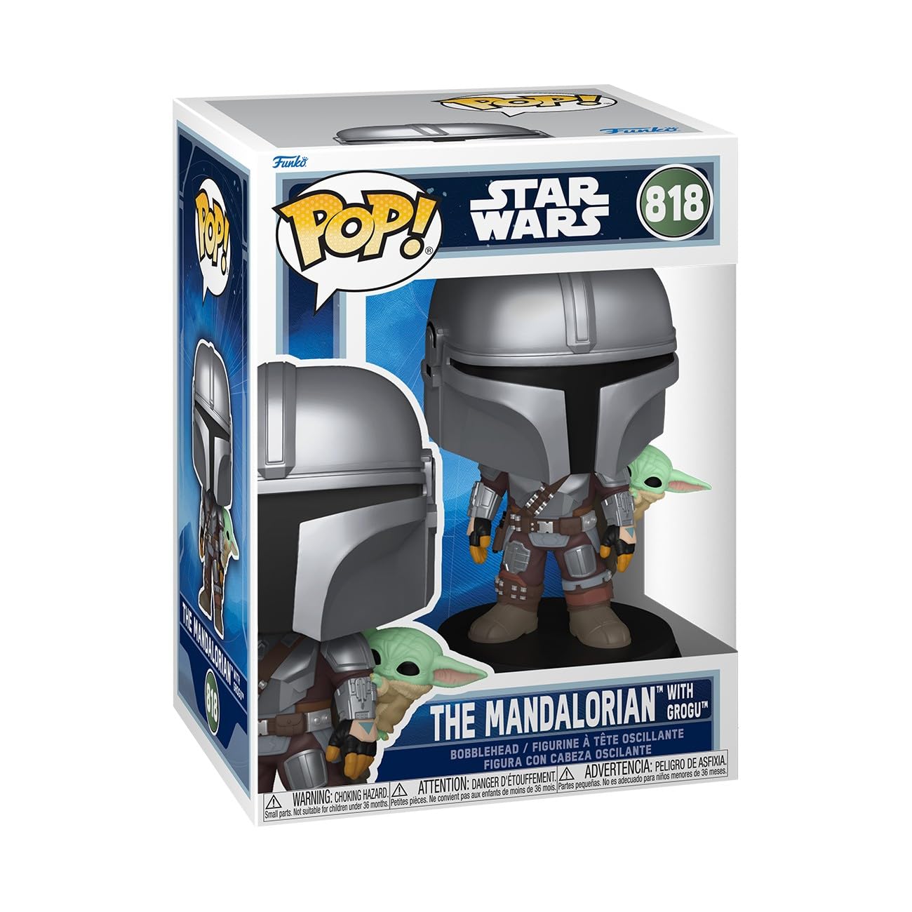 Funko POP! Star Wars: The Mandalorian and Grogu - The Mandalorian with Grogu Vinyl Figure | 3.75 in