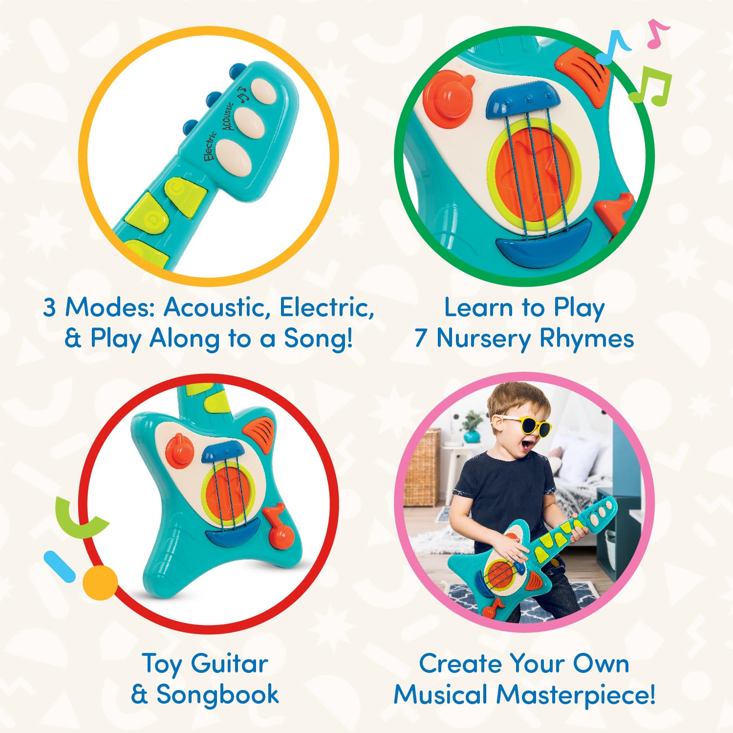 Battat Lil' Rocker's Toy Guitar - Musical Instrument for Toddlers 2 Years and Up 12