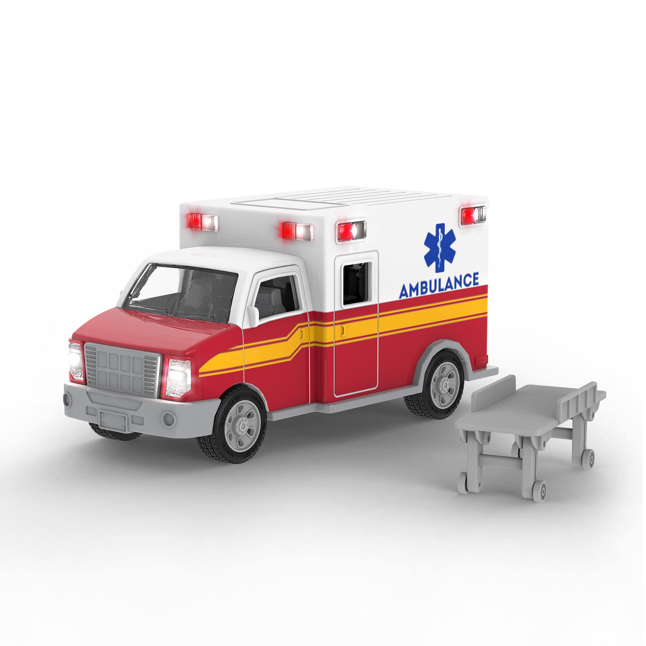 Driven by Battat Micro Ambulance - Toy Rescue Vehicle with Lights, Sounds & Movable Parts for Kids 3+ 7
