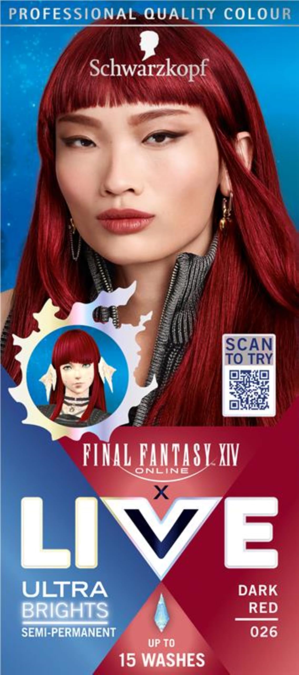 Schwarzkopf LIVE Ultra Brights or Pastels Dark Red 026 - Semi-Permanent Hair Dye (50ml)