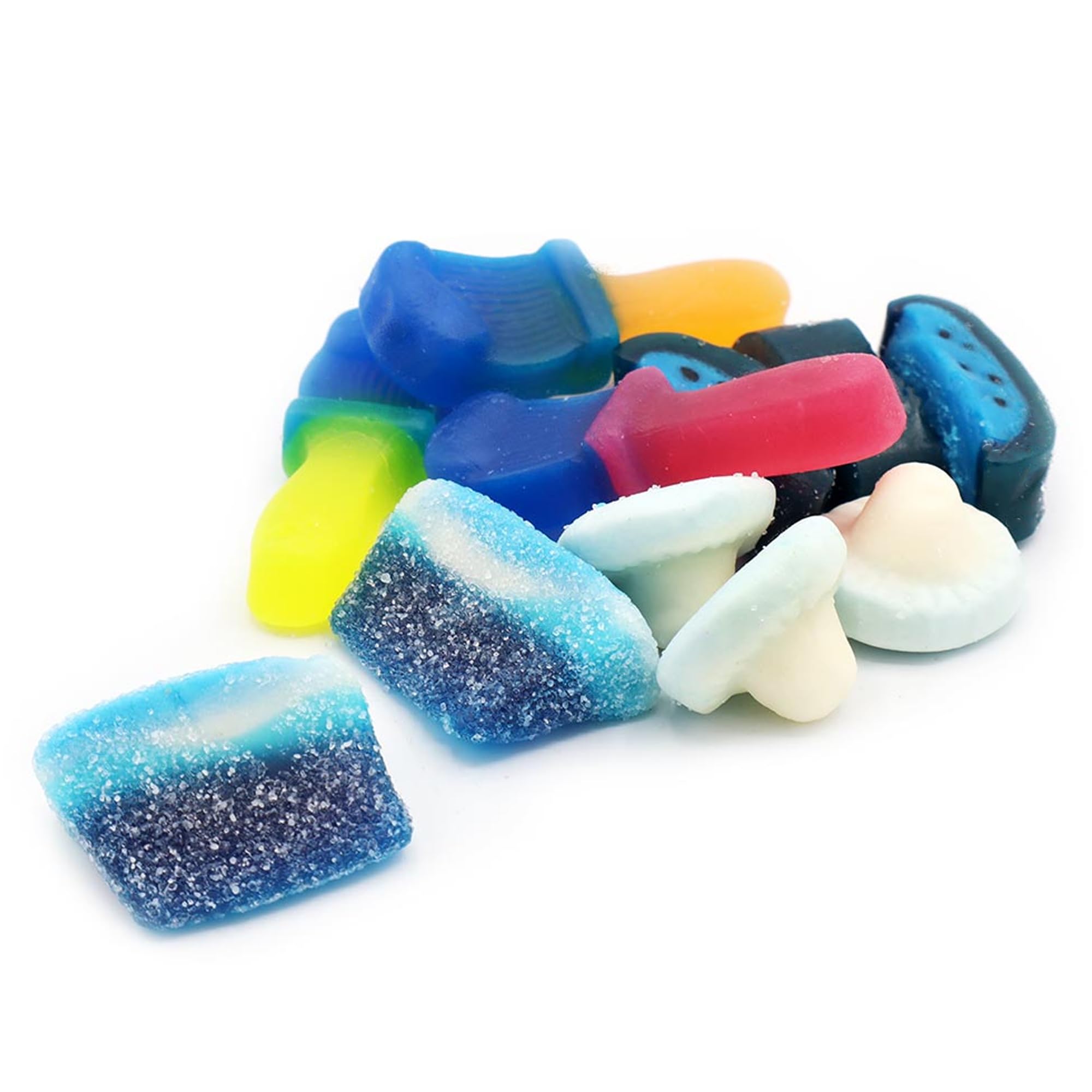 Bonds of London Pick 'n' Mix Station Blue Mix - 1 kg Bag of Fruit Flavoured Sour Gummies and Chewy Foam Sweets 2