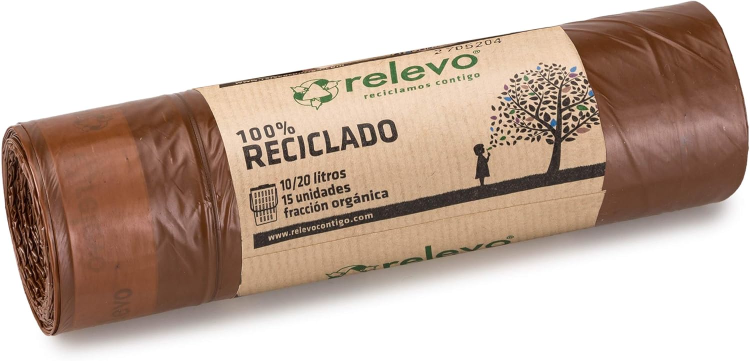 Relevo 100% Recycled Heavy Duty Bin Liners 20L - 15 Bags 1