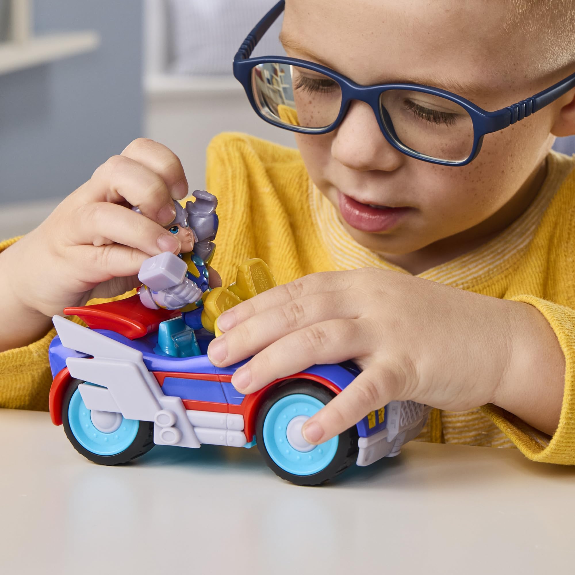 Marvel Thor Thunder Roadracer Action Figure & Vehicle Set - 7.6 cm Figure | Ages 3+ 5