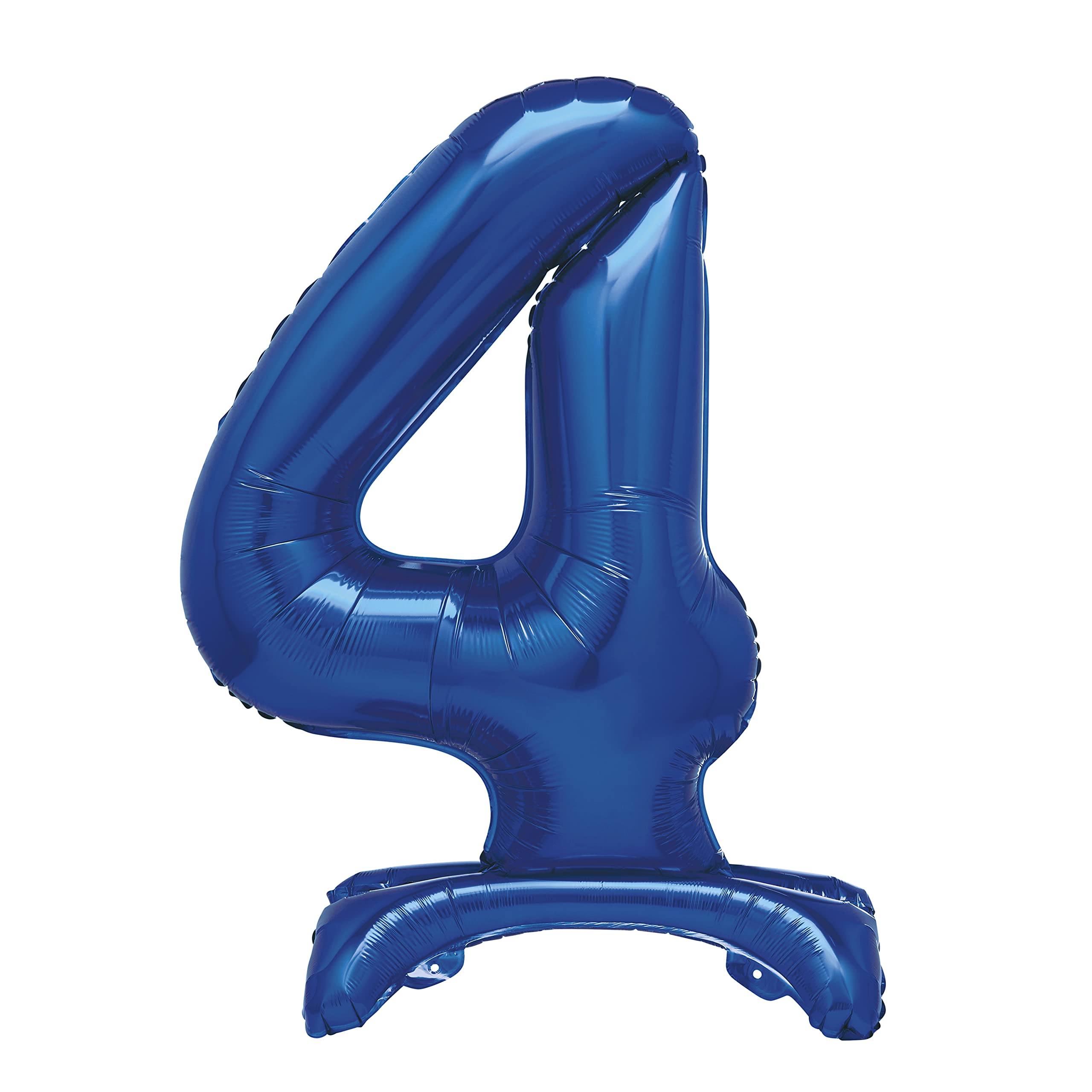 Unique Blue Standing Number 4 Foil Balloon 30" - Giant Air-Fill Party Decoration 1