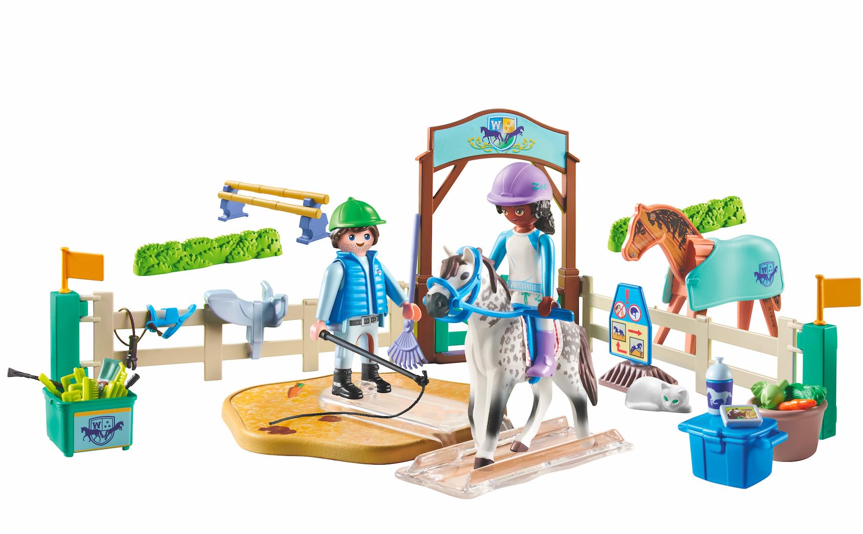 Playmobil 71637 Horses of Waterfall: Modern Riding School Playset for Kids 5+ 12
