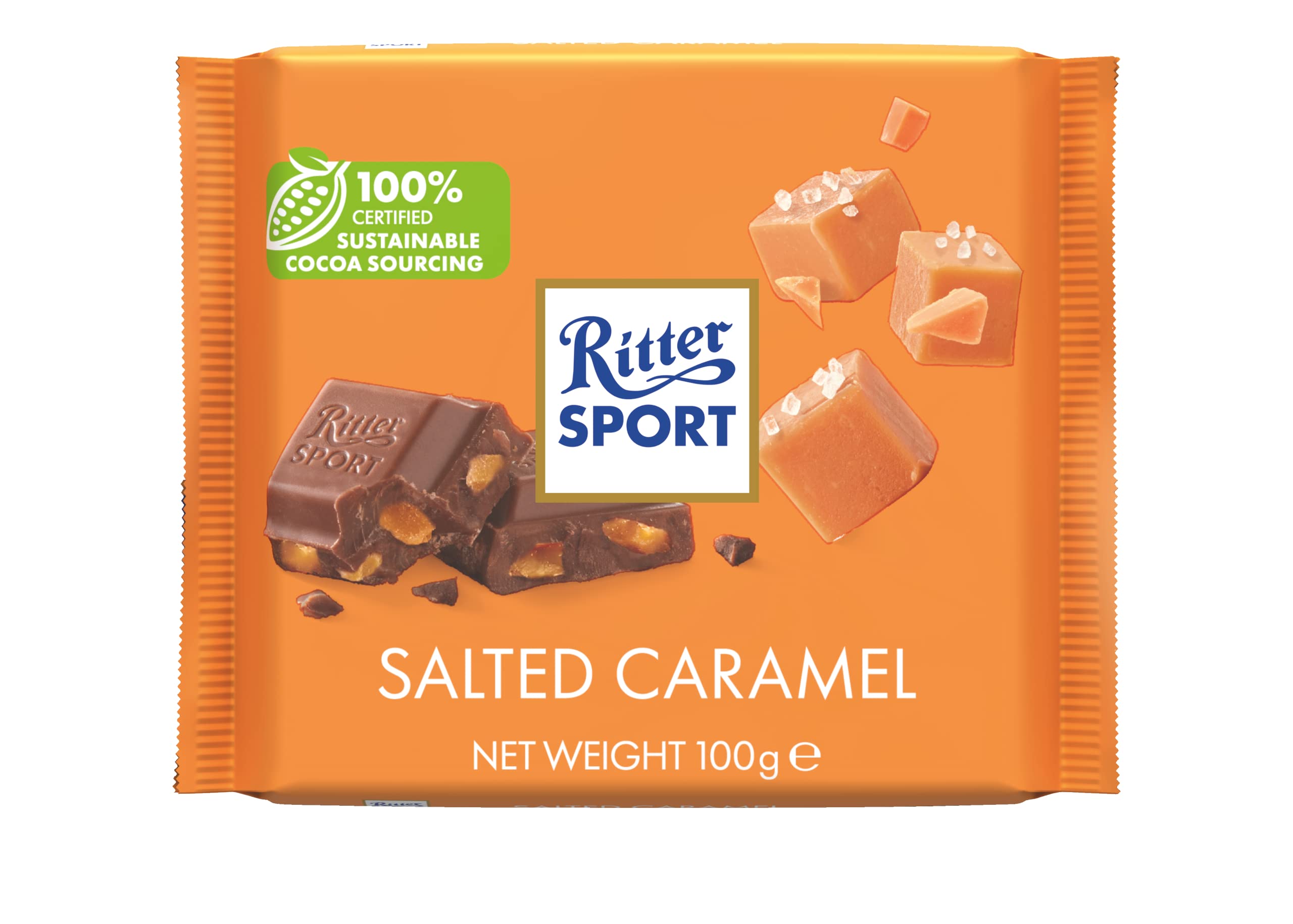 Ritter Sport Salted Caramel Milk Chocolate Bar, 100g 1